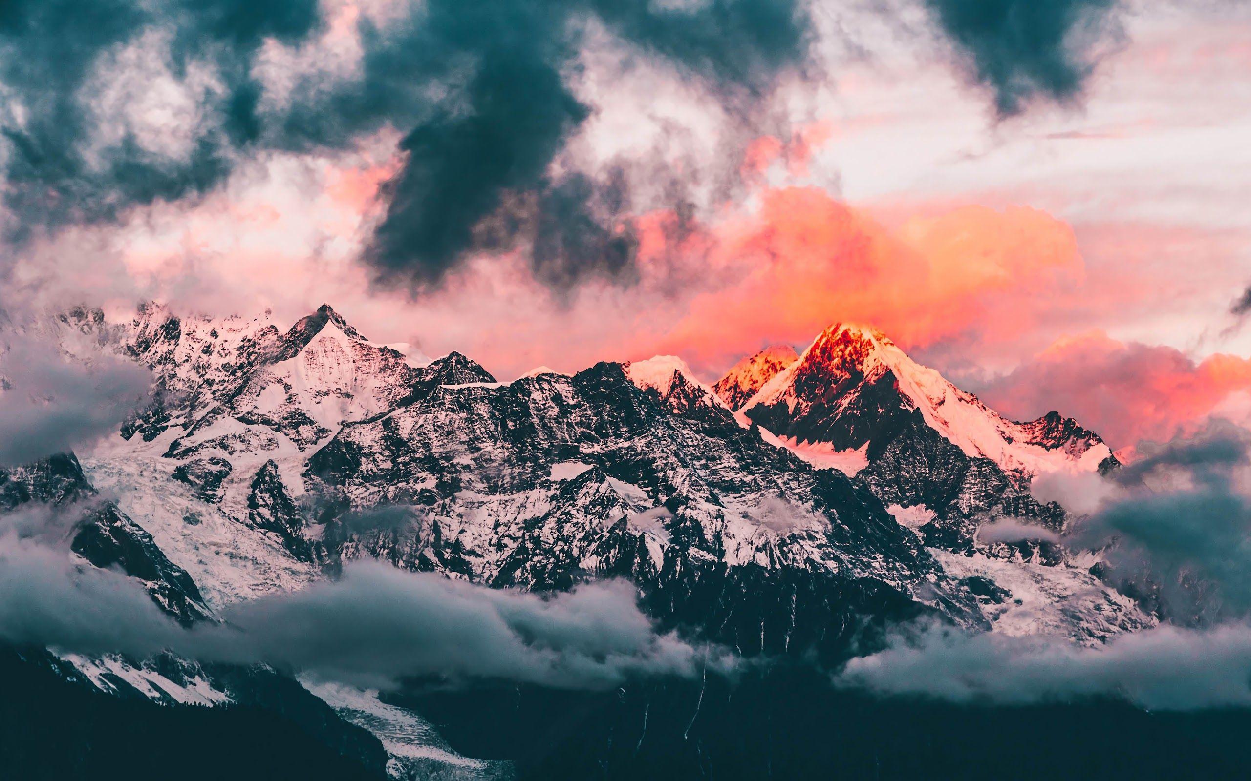 2560x1600 Mountain Clouds Landscape Scenery 4K Wallpaper