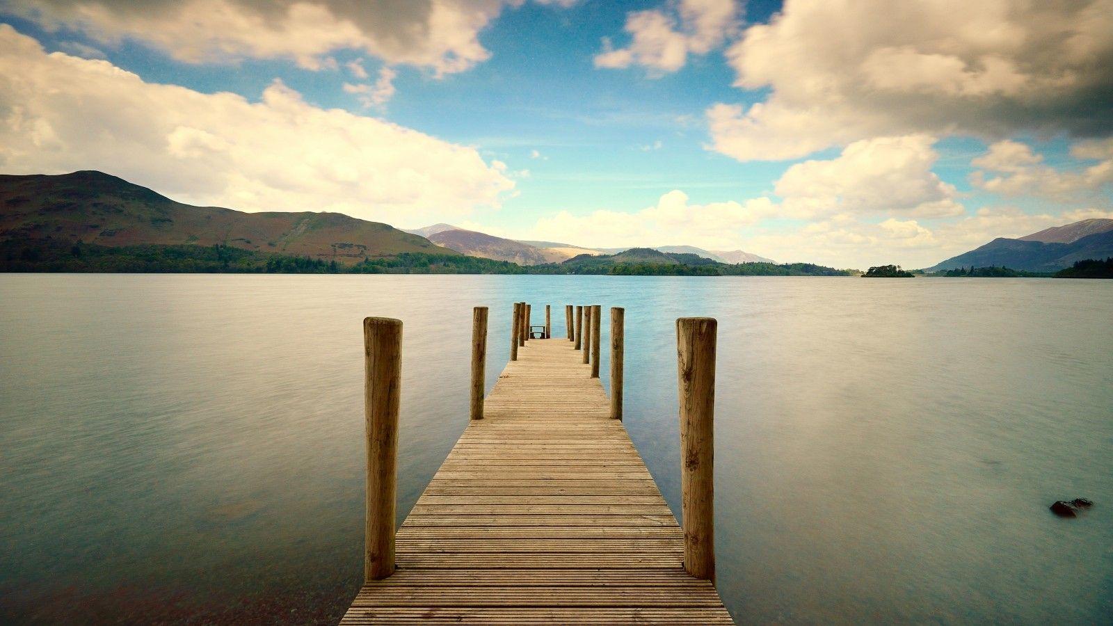 1600x900 Pier River Mountain Wallpaper For Macbook Pro HD Wallpaper High Definition Amazing Cool Desktop Wallpaper For Windows Apple Tablet Free 1600x900