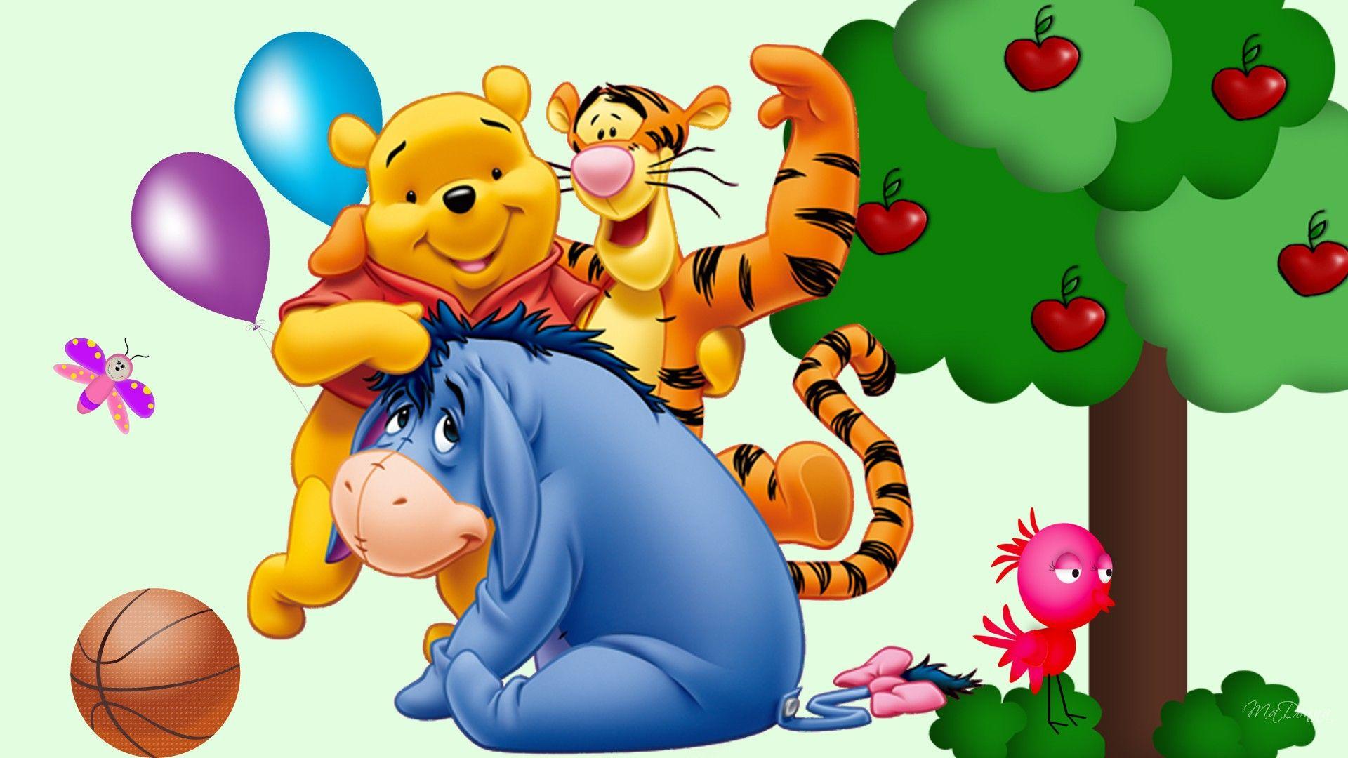 1920x1080 apple tree basketball Winnie Tigger and Eeyore
