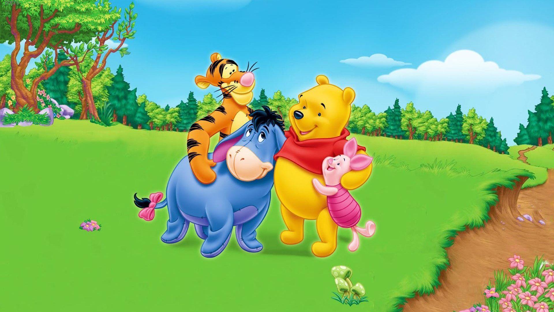 1920x1080 Winnie The Pooh Tigger Eeyore Piglet Friendship With Friends Cartoon Desktop Wallpaper Full Screen 1920x1200 :