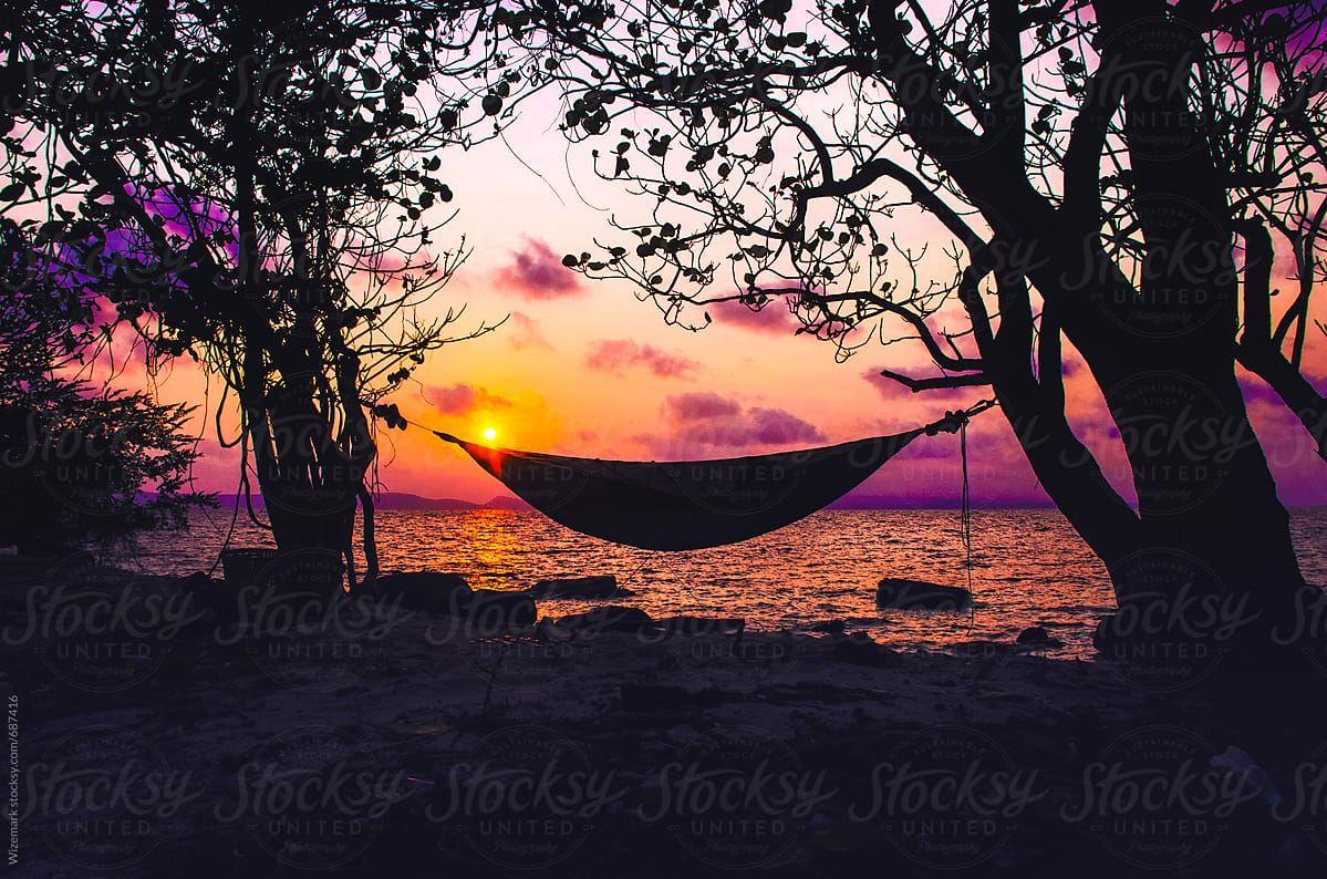 1199x794 Hammock camping on the beach during a beautiful sunset
