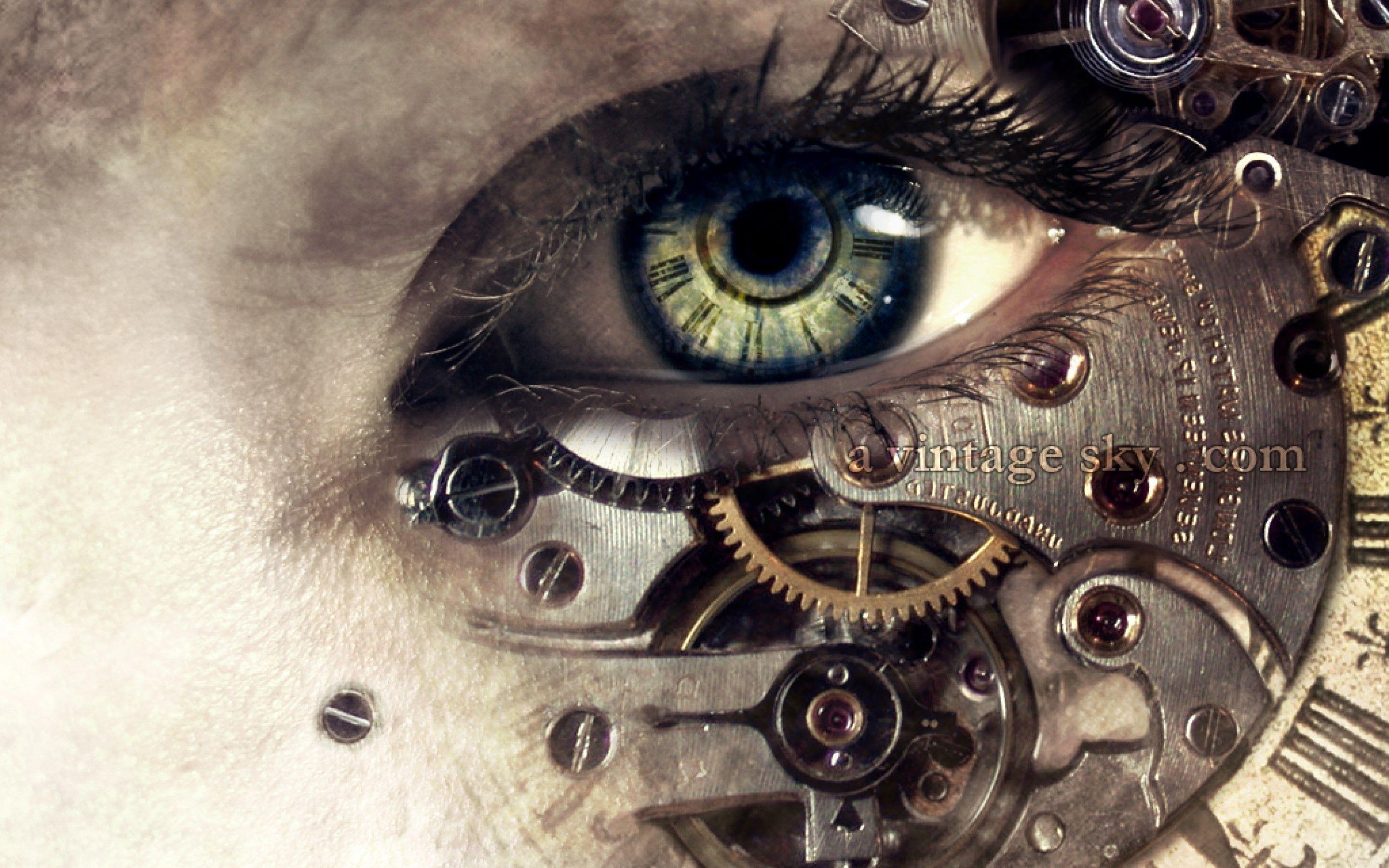 2880x1800 mechanical eye tattoo artwork, Steampunk eye, Steampunk wallpaper