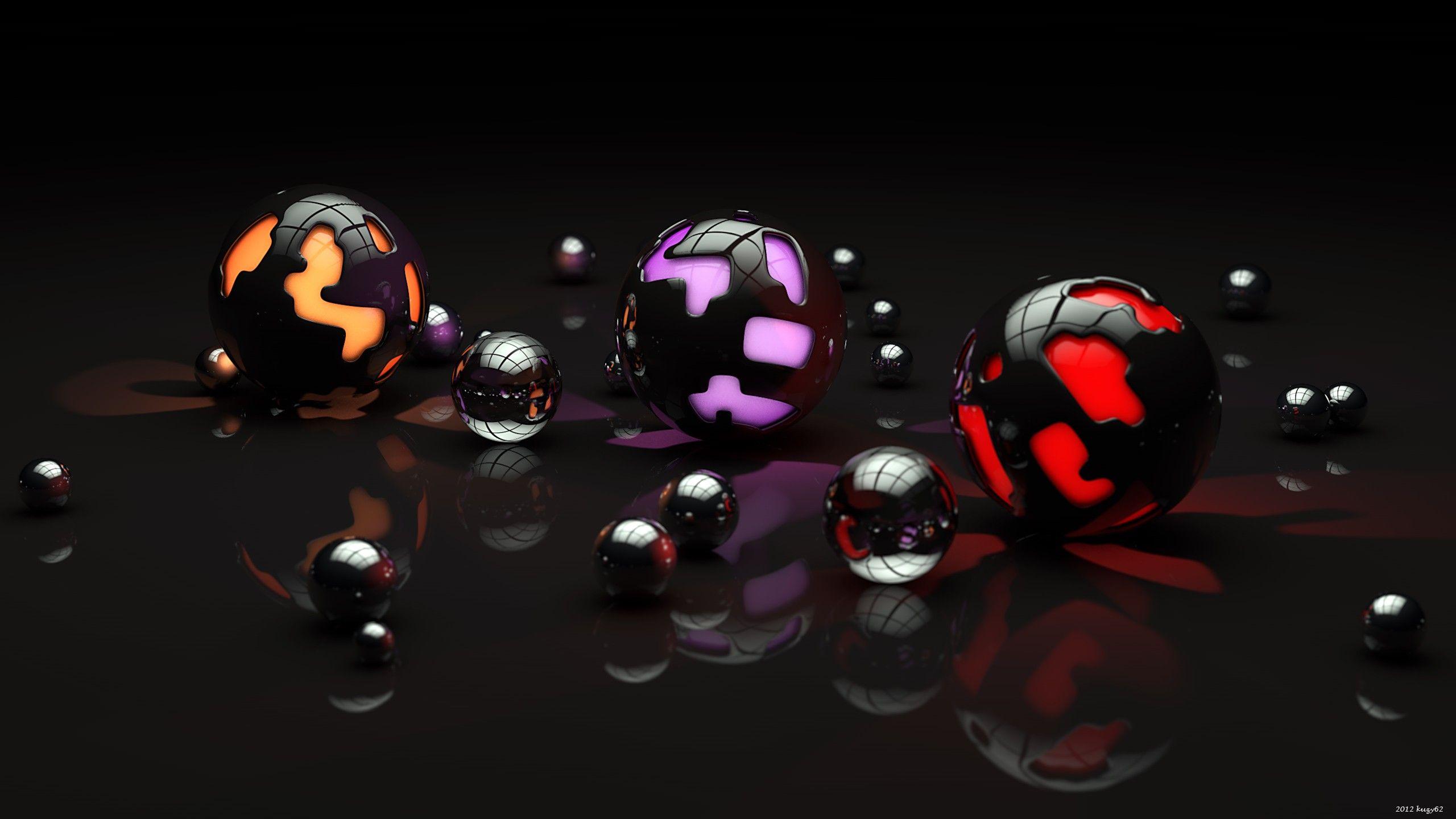 2560x1440 light, abstract, spiral, mechanical, spheres, 3D, orbs, 3D Wallpaper, 3D sphere color wallpaper
