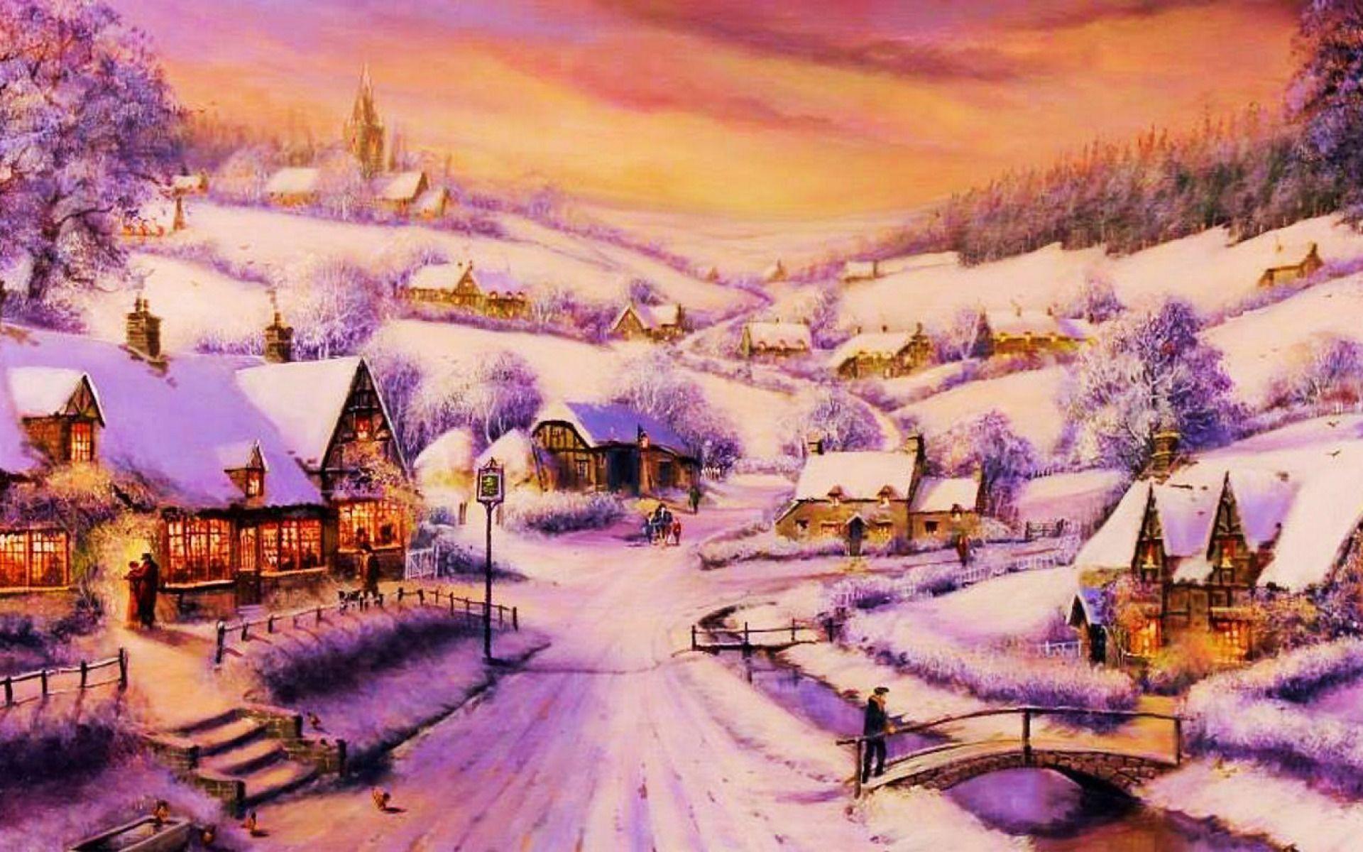1920x1200 Houses Path Village Winter wallpaper. Houses Path Village Winter