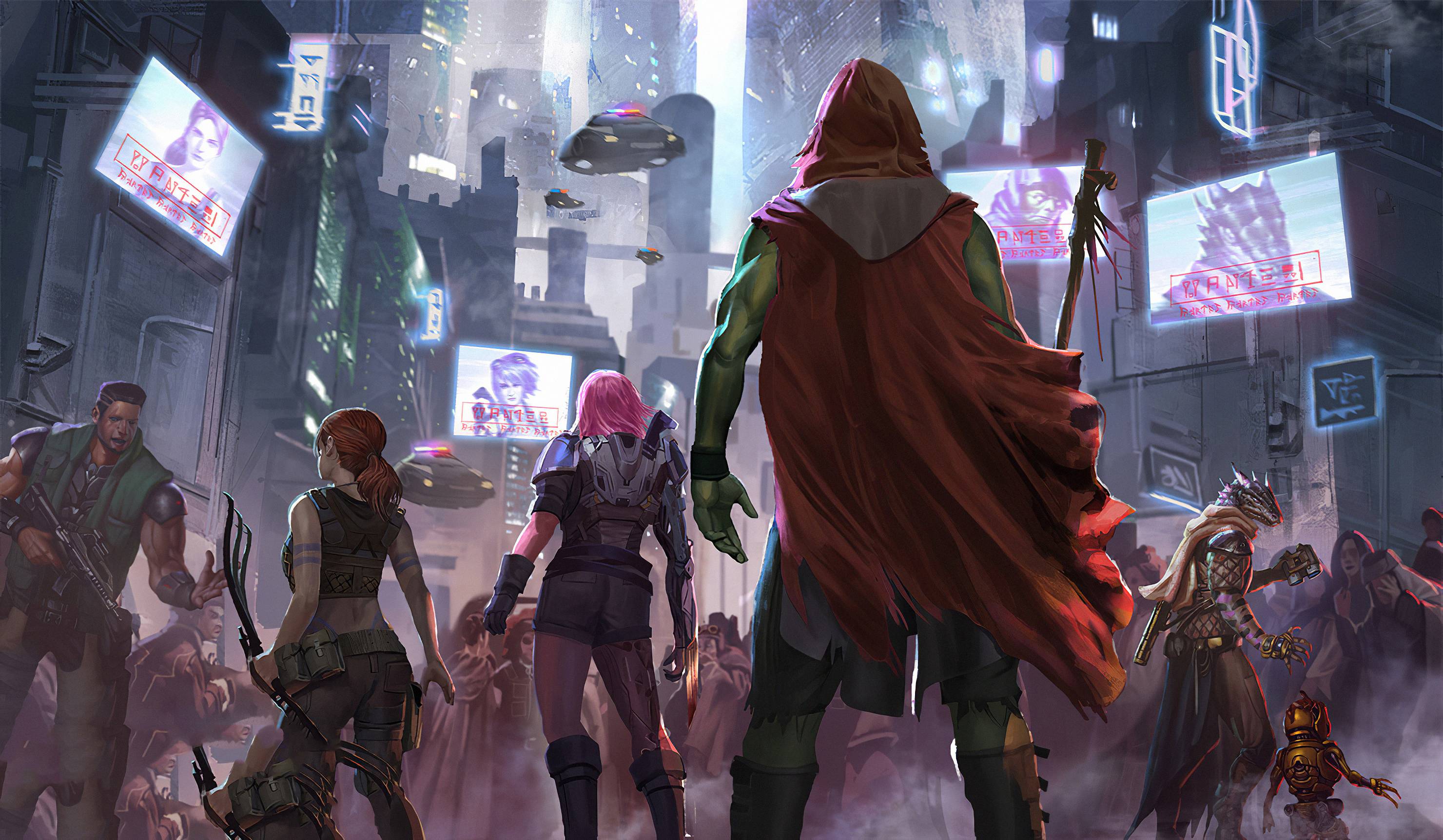 2960x1724 Art Cyberpunk Warriors Wallpaper, HD Artist 4K Wallpaper, Image, Photo and Background
