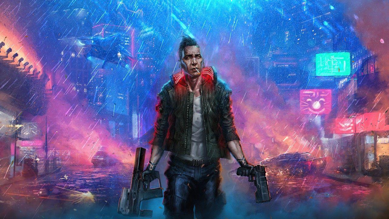 1280x720 Futuristic Warrior 4K HD Cyberpunk 2077 Wallpaper