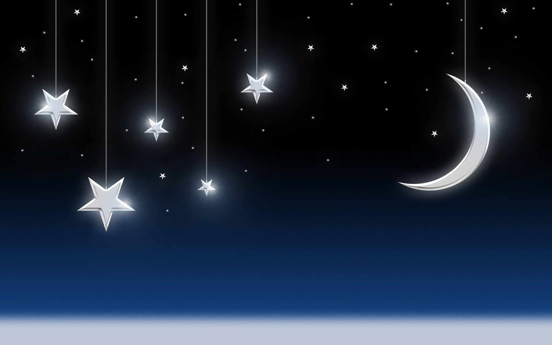Moon and Stars Cartoon Wallpapers - Top Free Moon and Stars Cartoon  Backgrounds - WallpaperAccess