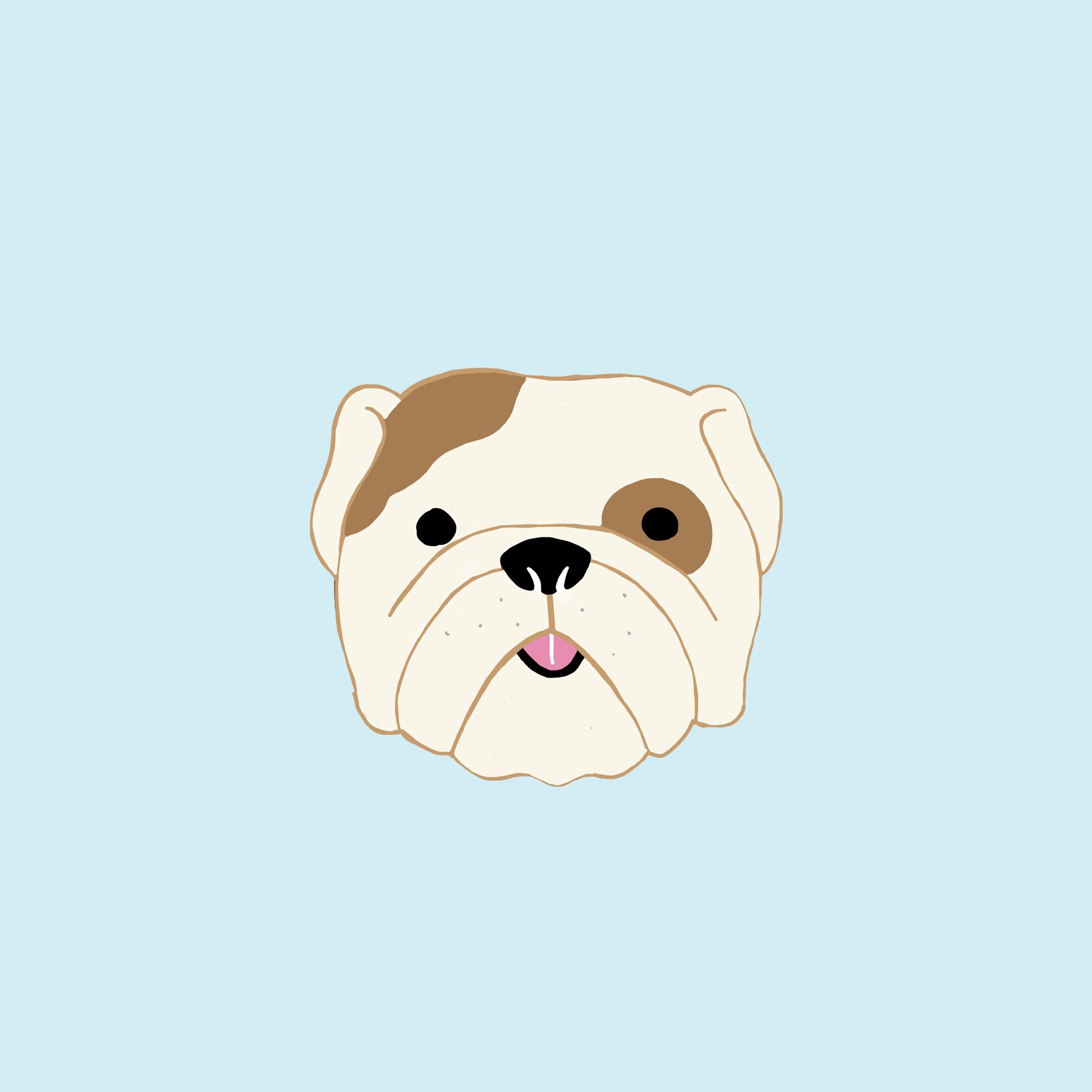 2400x2400 English Bulldog / Illustration by Es Súper Fun. Dog illustration, Bulldog wallpaper, Bulldog art