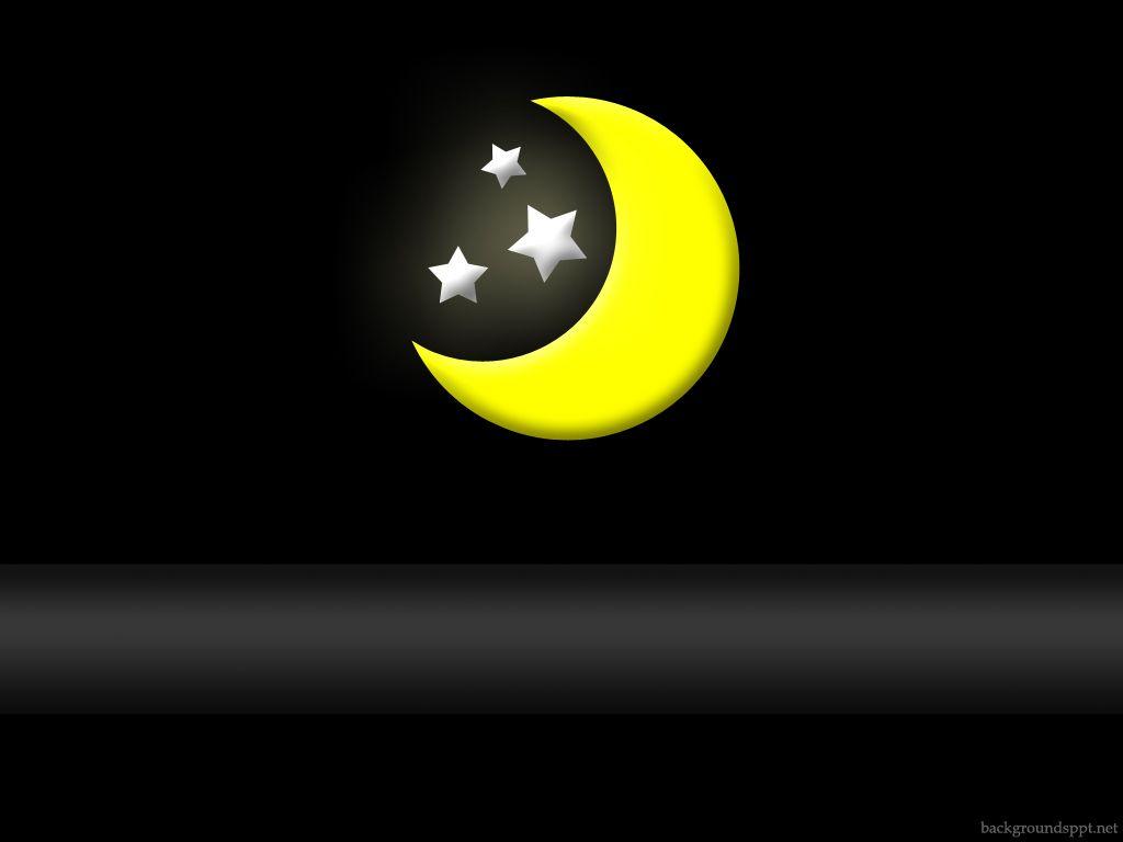 1024x768 Night scenery moon and stars Download PowerPoint Background