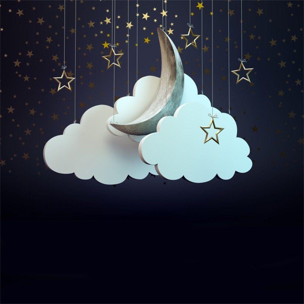 1000x1000 Leowefowa 5X5FT Baby Shower Backdrop Twinkle Stars Backdrops for Photography String Moon White Cloud Cartoon 3D Vinyl Photo Background Boys Girls Bedroom Decoration Wallpaper Studio Props- Buy Online in Cyprus at desertcart.com.cy
