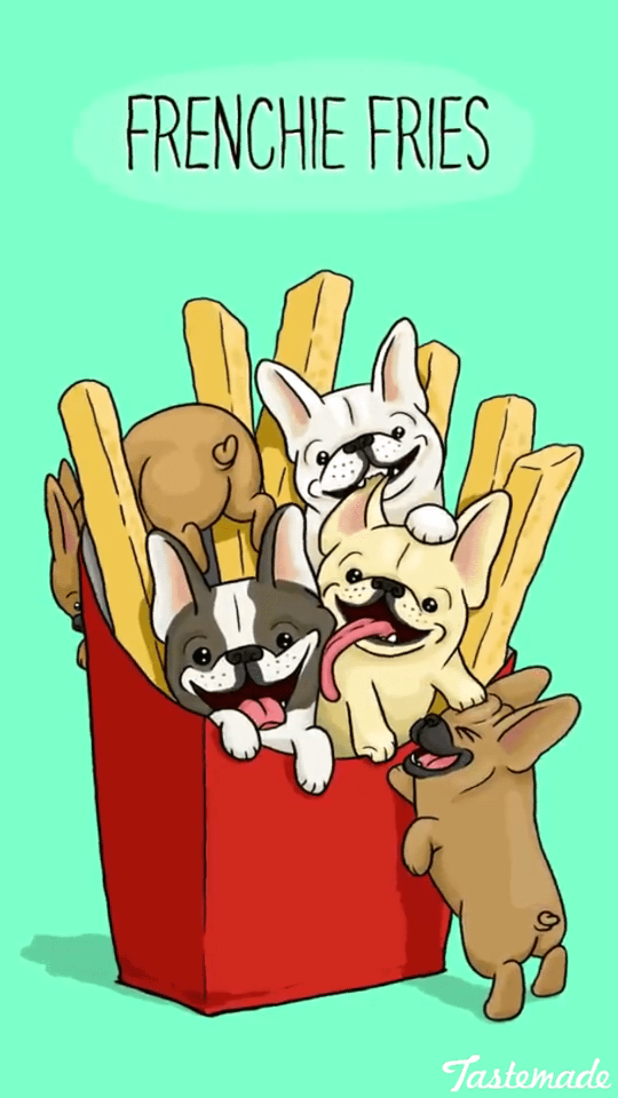 1242x2208 Frenchie Yoga Cartoon Wallpaper .