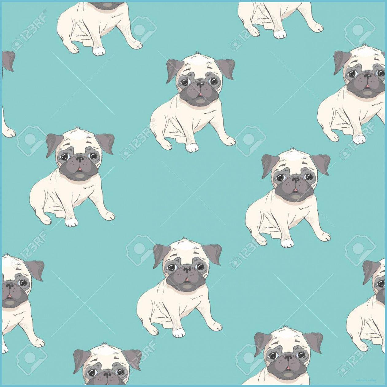 1261x1261 Vector Seamless Pattern With Cute Cartoon Dog Puppies. Can Be Used As A Background, Wallpaper, Fabric And For Other Design