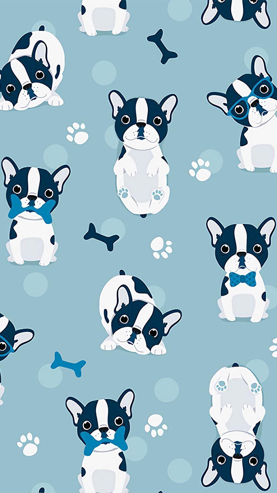 938x1668 Download Wallpaper 938x1668 Bulldog, Dog, Pattern, Art Iphone 8 7 6s 6 For Parallax HD Background