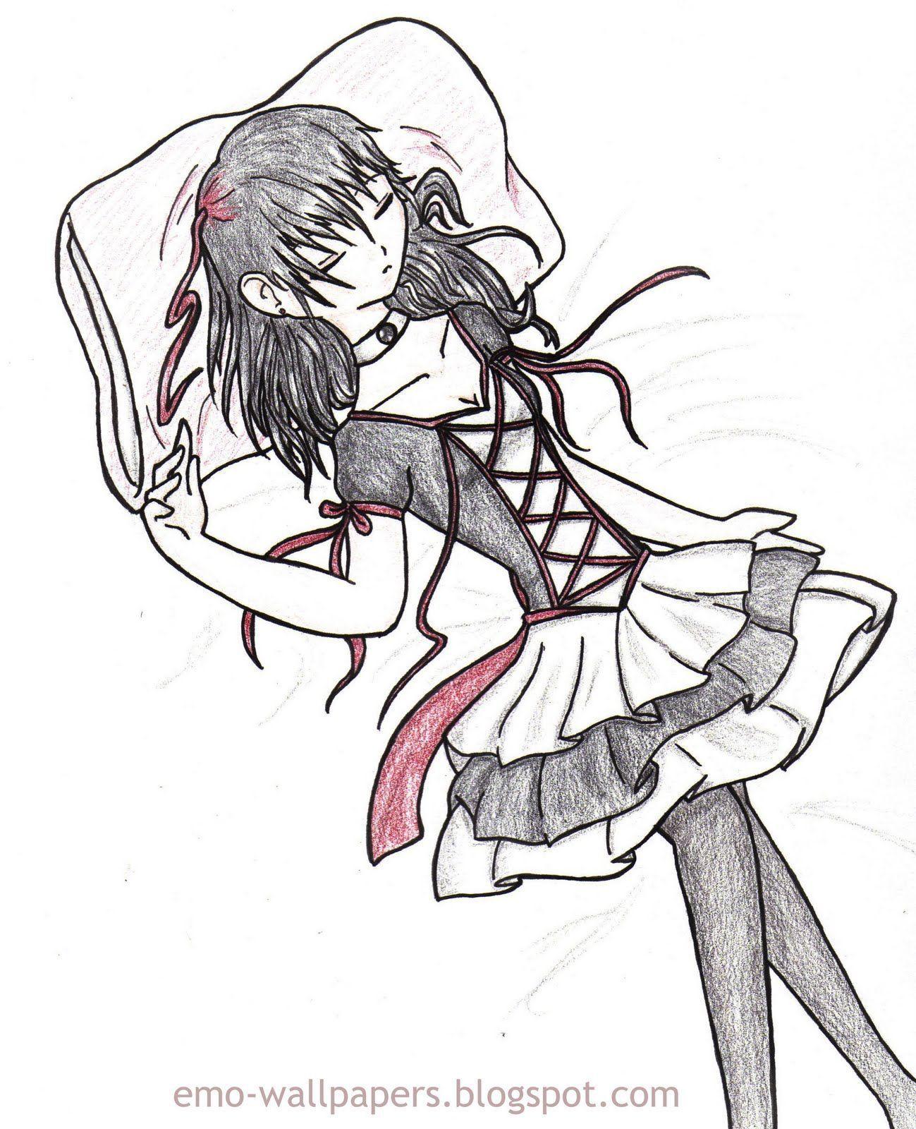 1299x1600 Cute Emo Girls Computer Art .