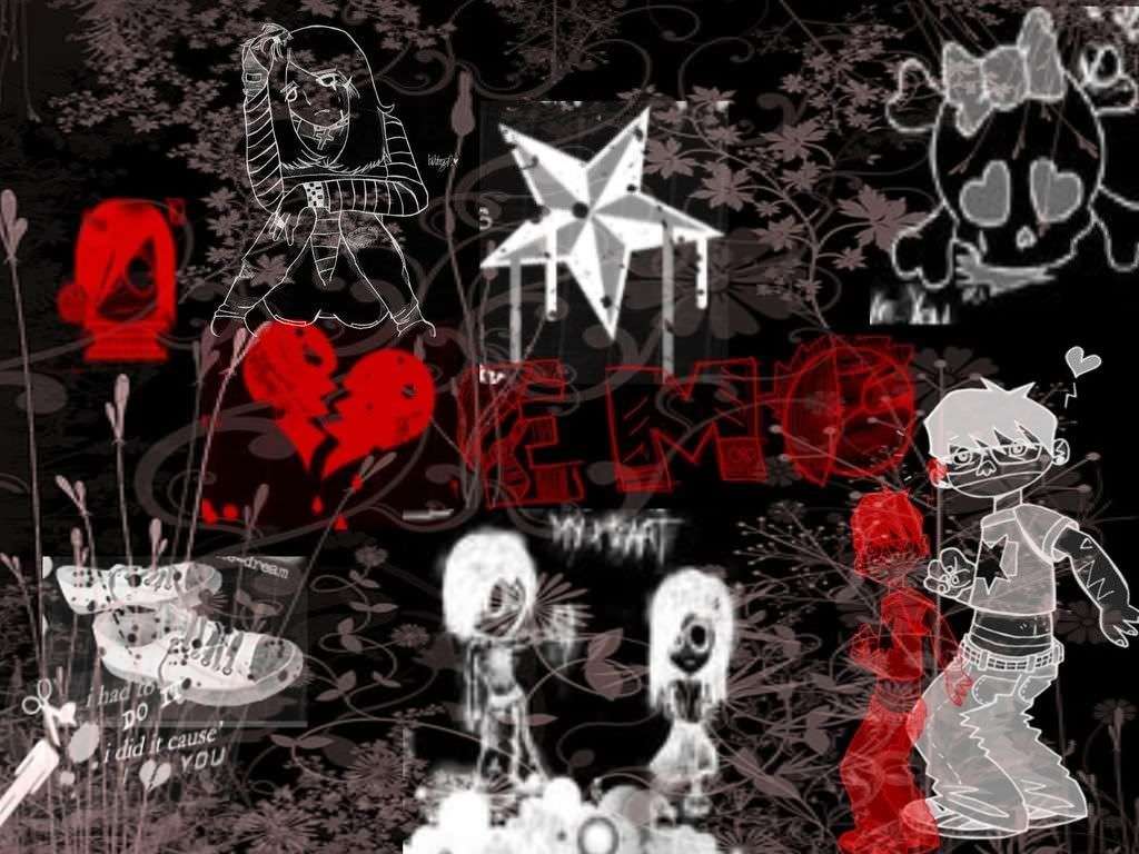 1024x768 Cute Anime Emo Wallpaper