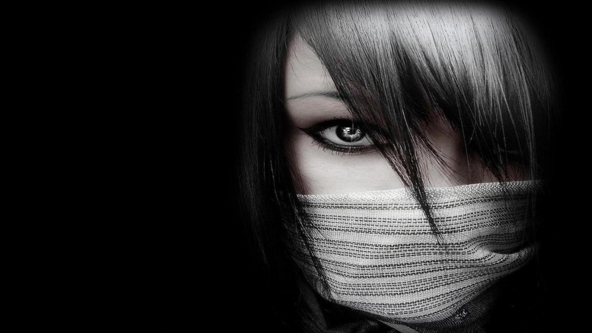 1920x1080 Black And White Emo Girl Wallpaper