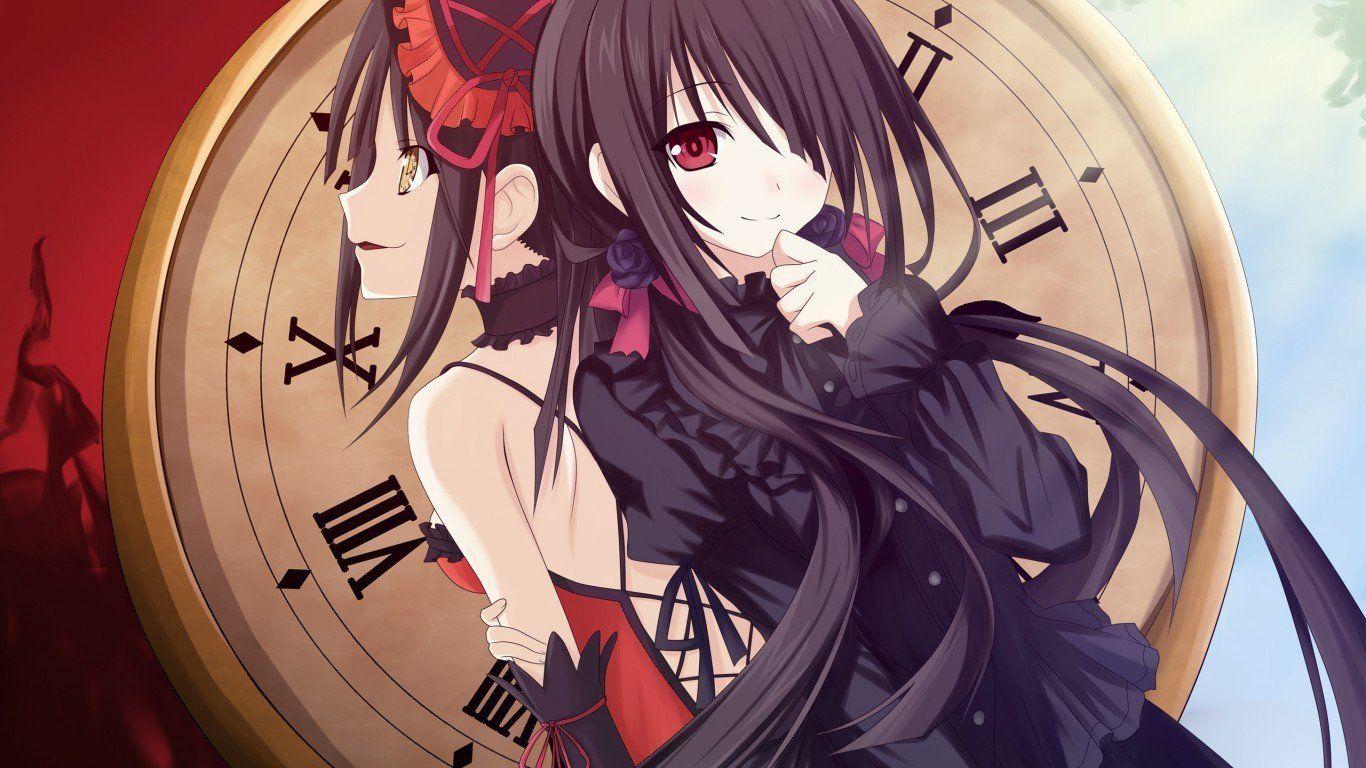 1366x768 Date A Live, Tokisaki Kurumi, Black hair, Anime HD Wallpaper / Desktop and Mobile Image & Photo