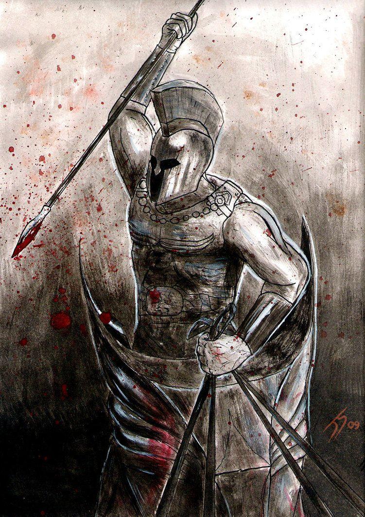 751x1063 Greek Warrior Drawing