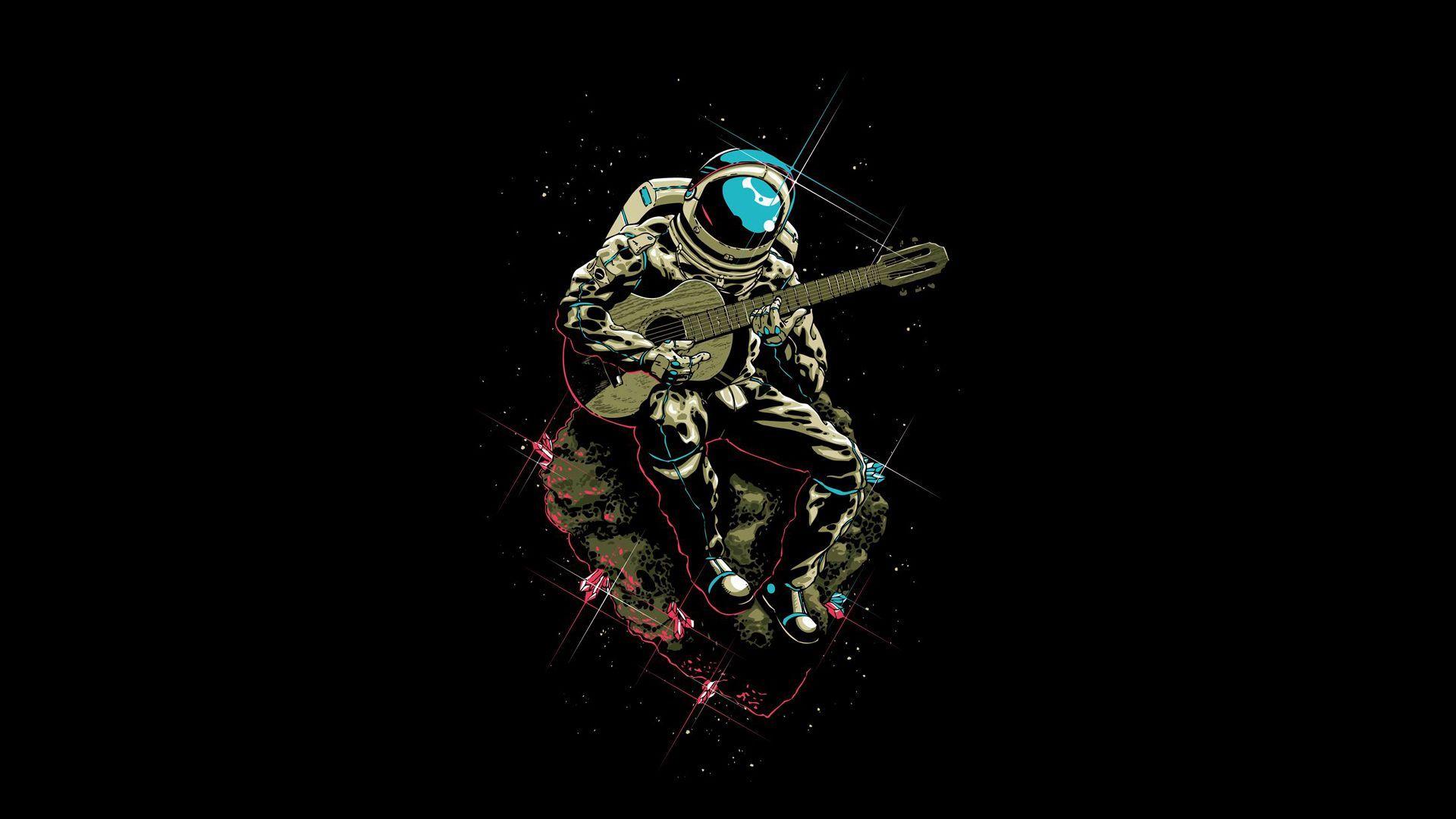1920x1080 Alone astronaut. Wallpaper seni, Galaxy wallpaper, Gambar