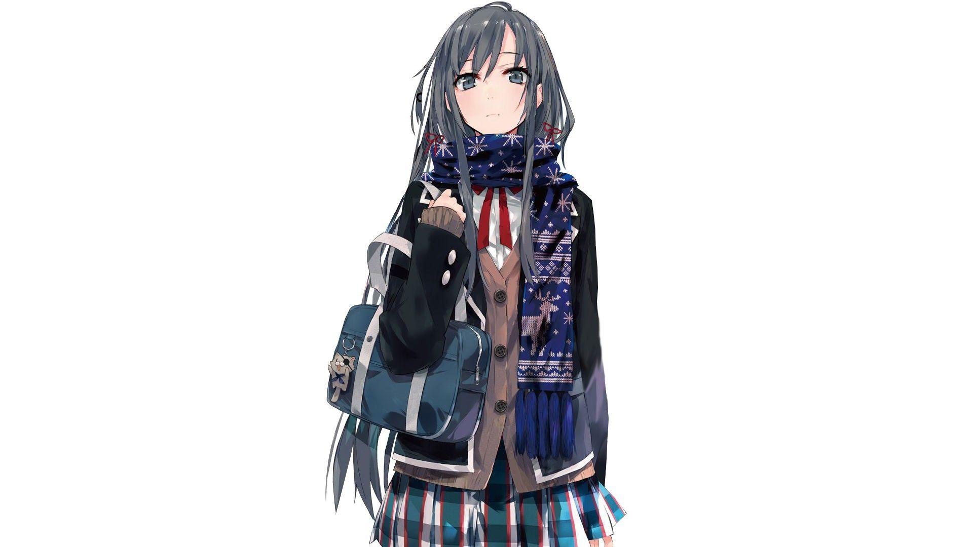 1920x1080 1920x1080 Yukinoshita yukino, Girl, Scarf, Art wallpaper JPG