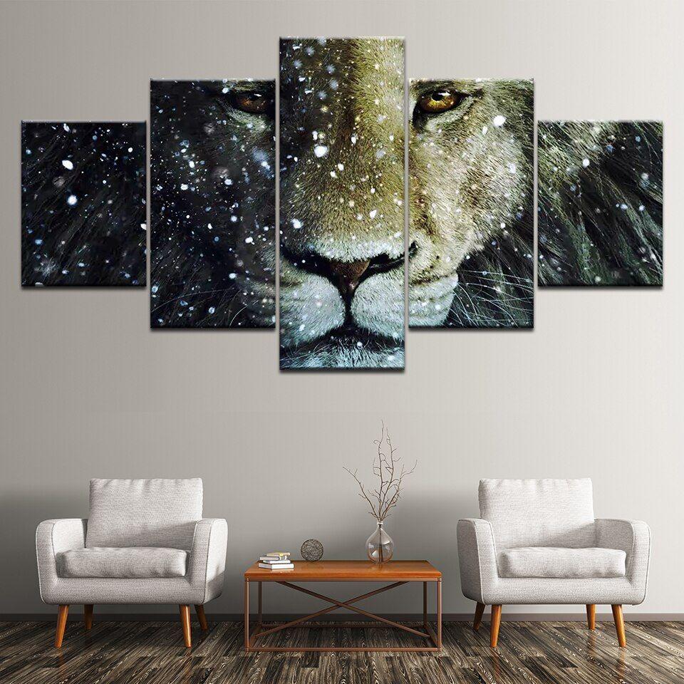 960x960 Canvas Painting Narnia Lion animal 5 Pieces Wall Art Painting Modular Wallpaper Poster Print for living room Home Decor. Painting & Calligraphy