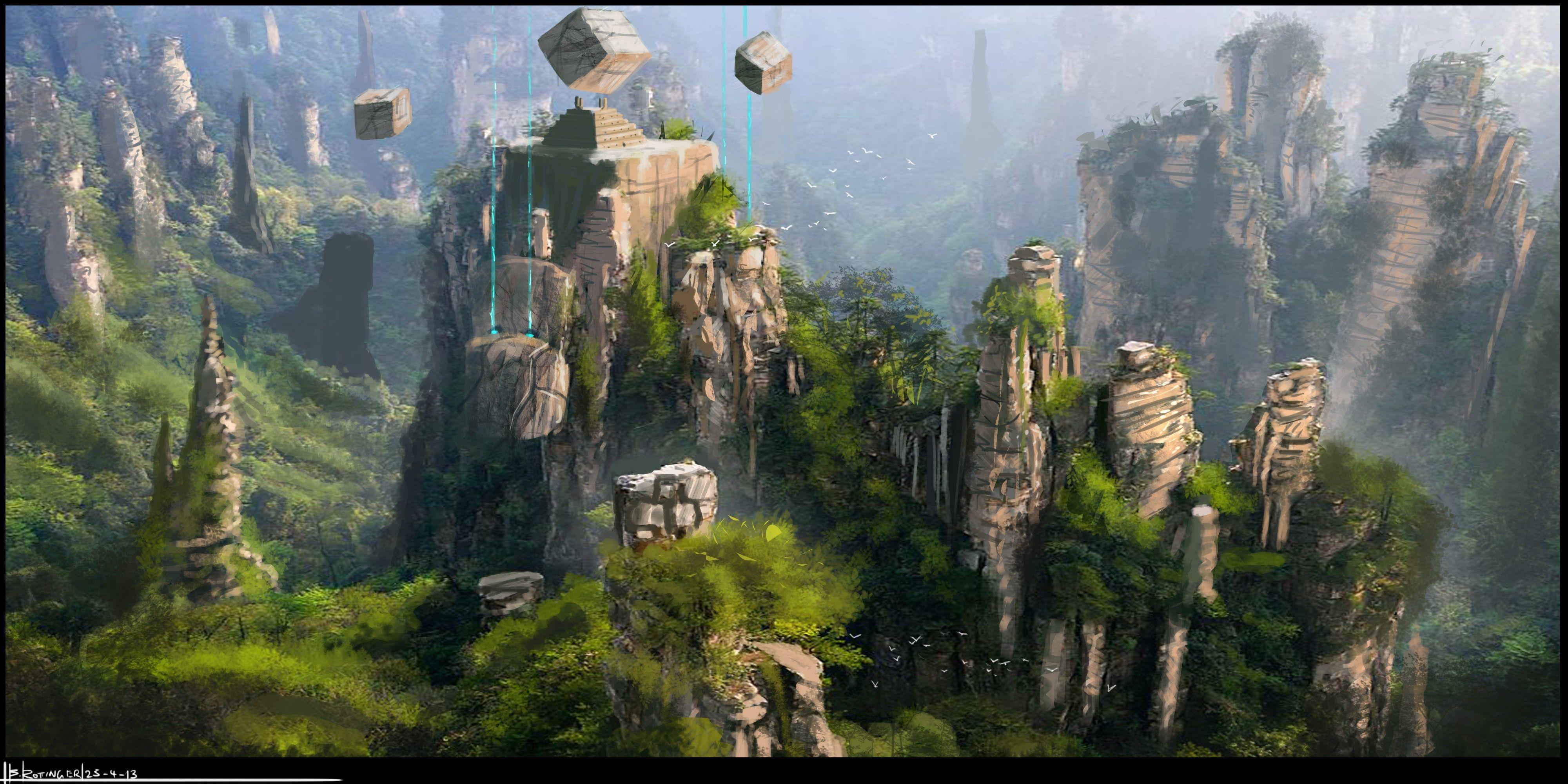 4000x2000 General 4000x2000 artwork fantasy art concept art mountains nature landscape. Fantasy landscape, Landscape art, Landscape wallpaper