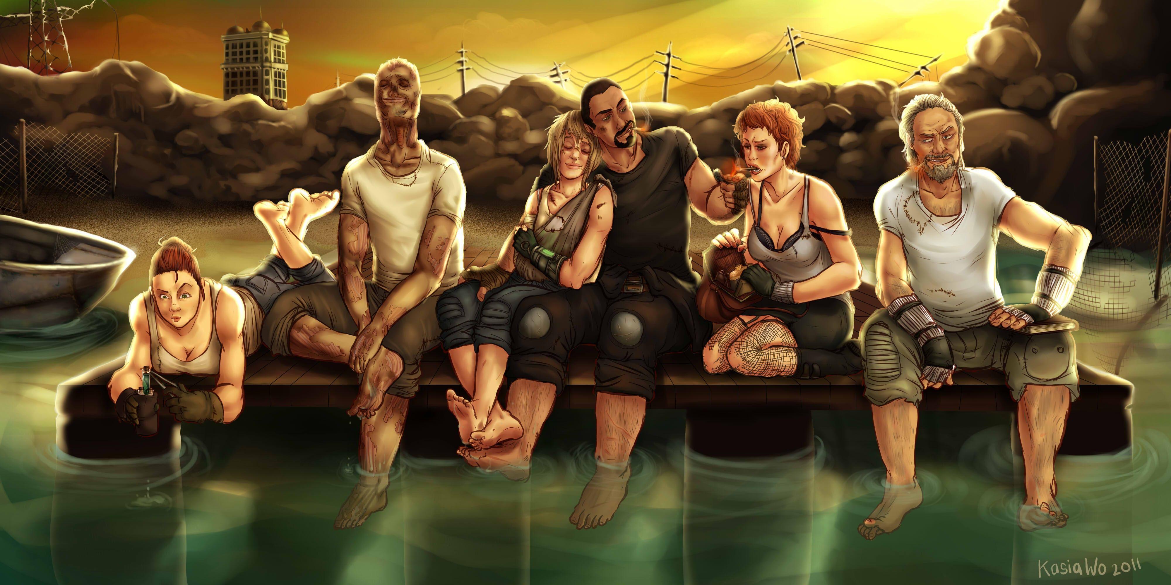 4000x2000 Fallout 3 People Painting Art Sitting Games wallpaperx2000