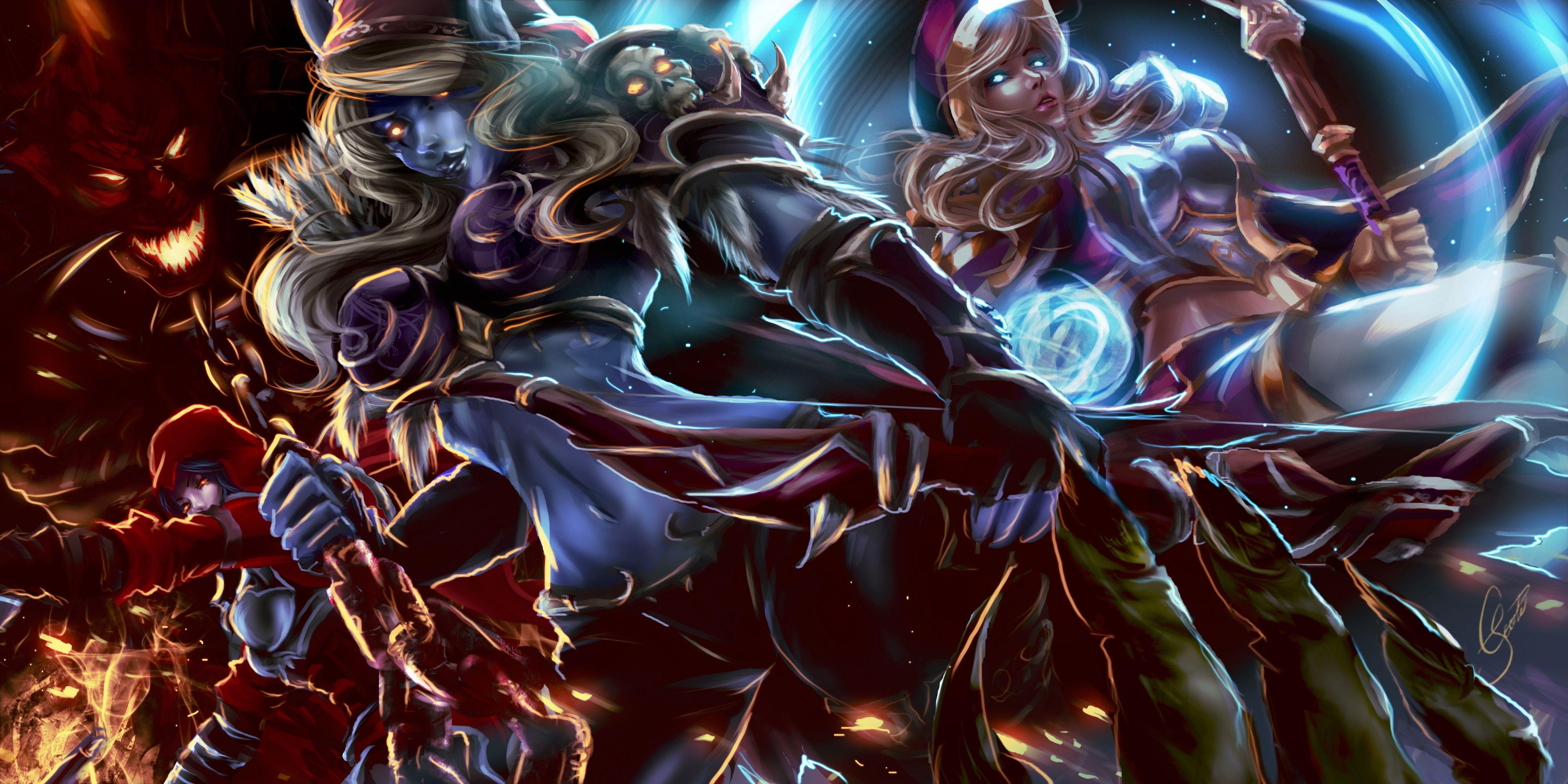 4000x2000 Desktop Wallpaper WoW StarCraft Diablo III Heroes of the 4000x2000