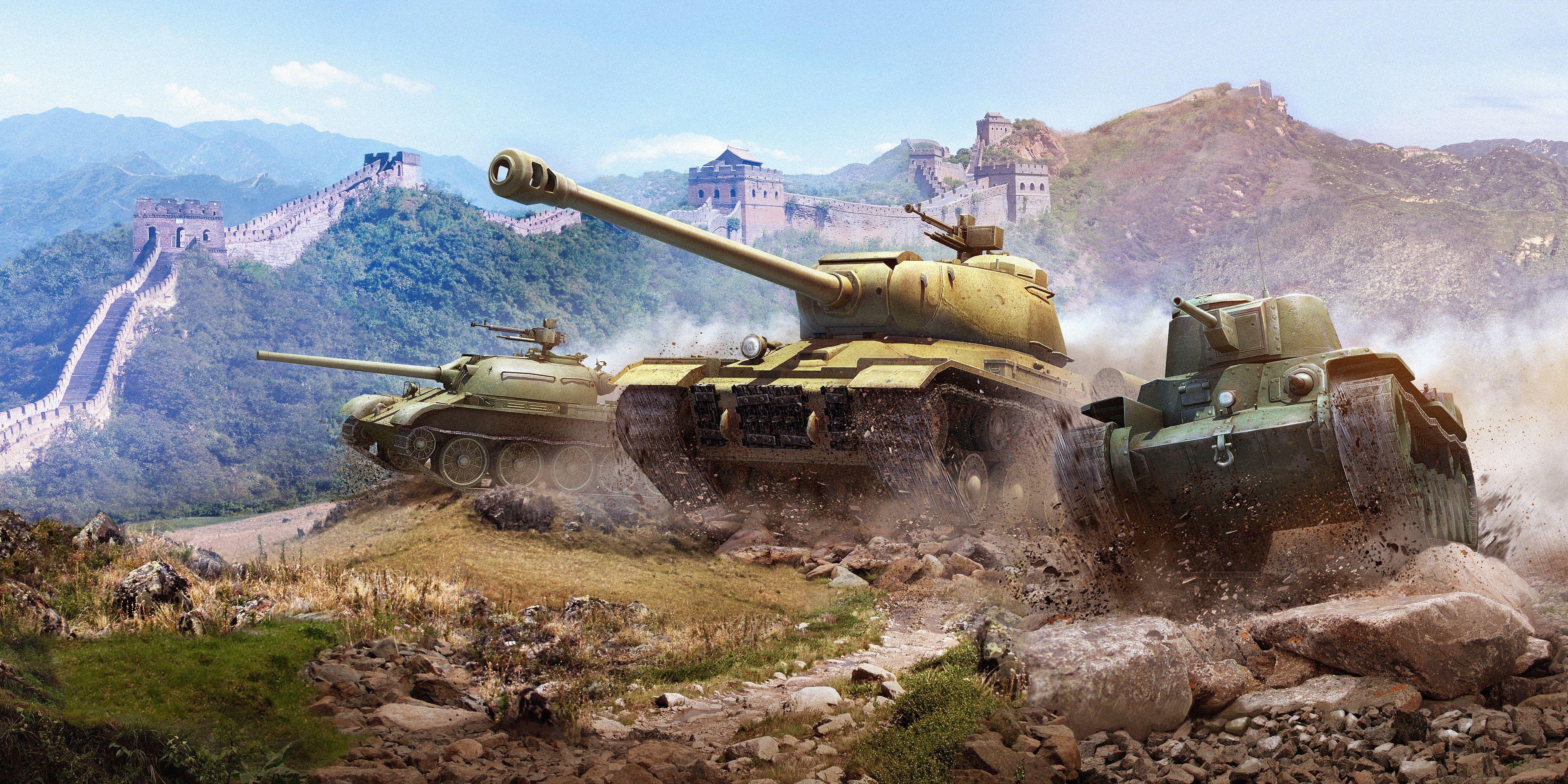4000x2000 Desktop Wallpaper World of Tanks Tanks Chinese The Great 4000x2000