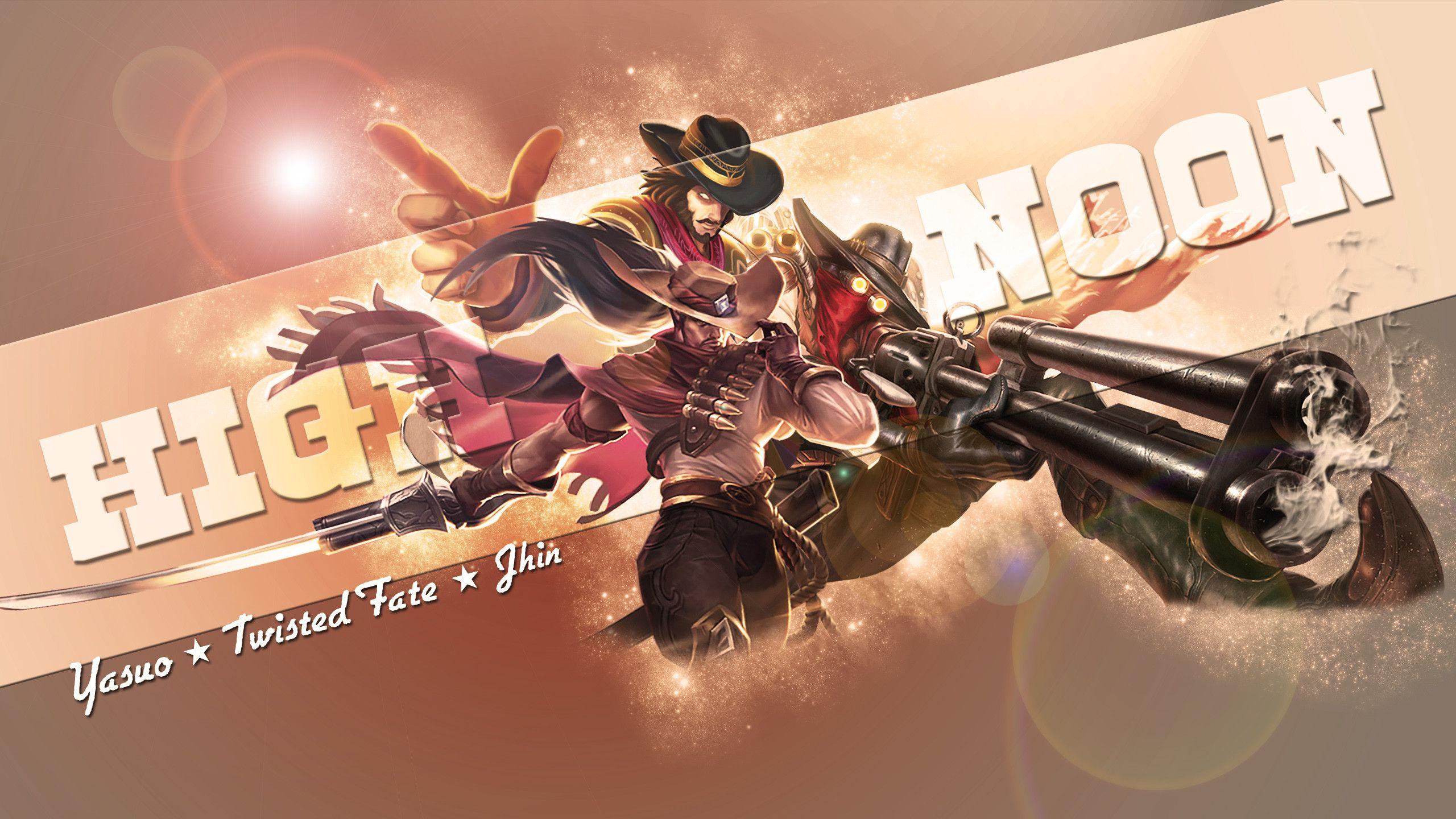 2560x1440 High Noon Jhin, Yasuo & Twisted Fate By Brumskyy HD Of Legends Yasuo High Noon HD Wallpaper