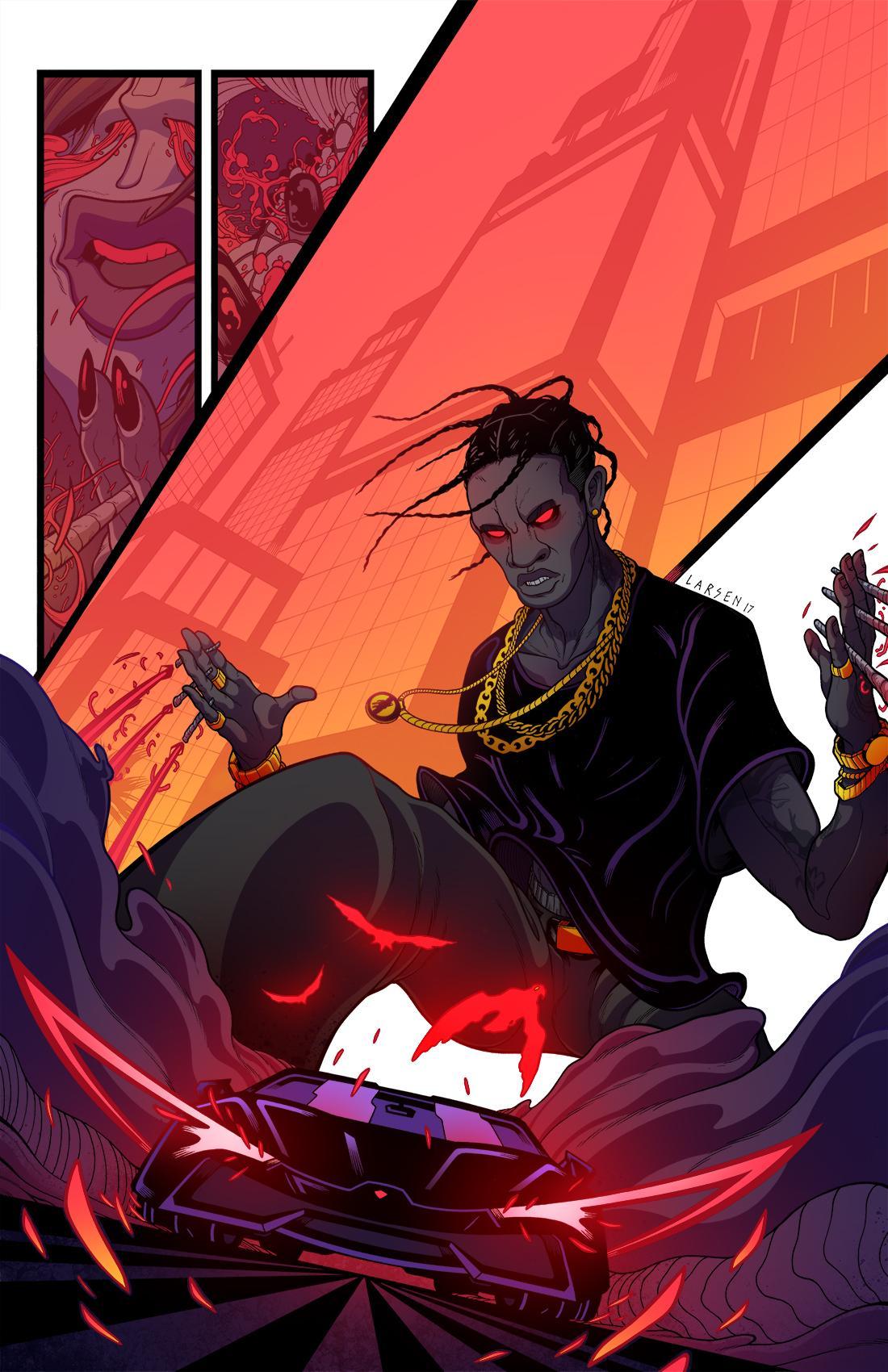 1100x1700 Travis Scott Cartoon Wallpaper