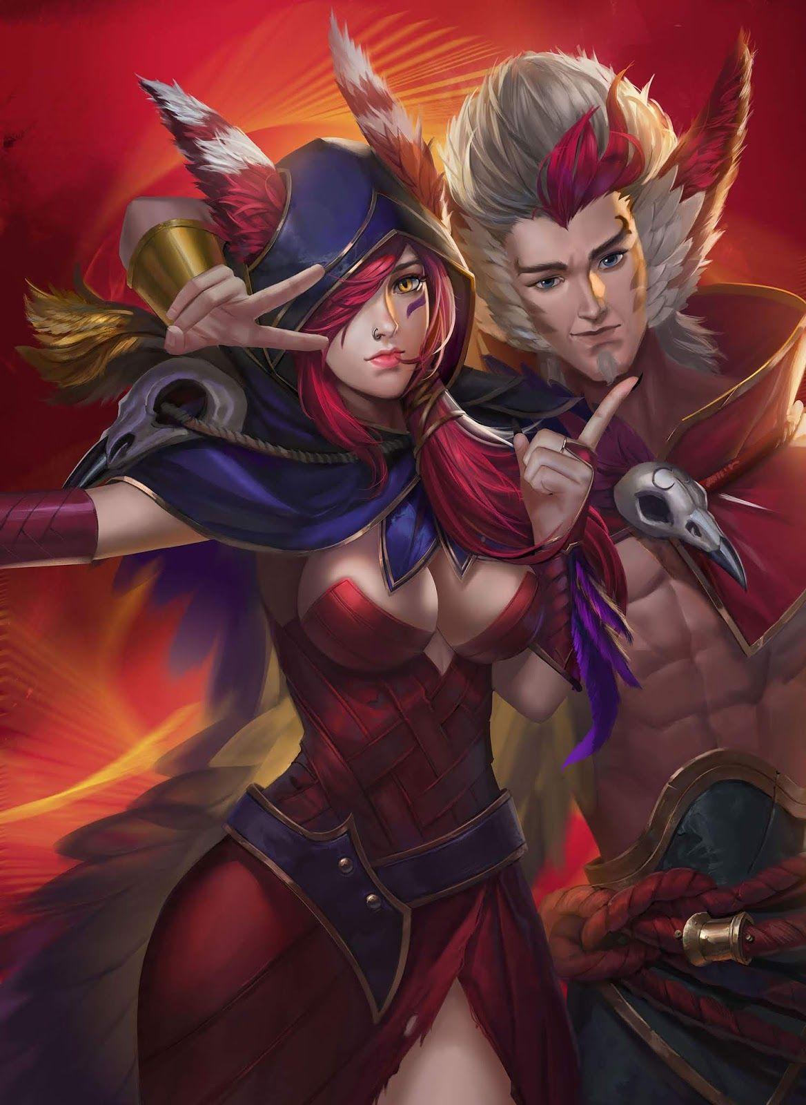 1168x1600 LOL FAN ART: Xayah & Rakan Skinners [LoL Wallpaper & Mobile ]