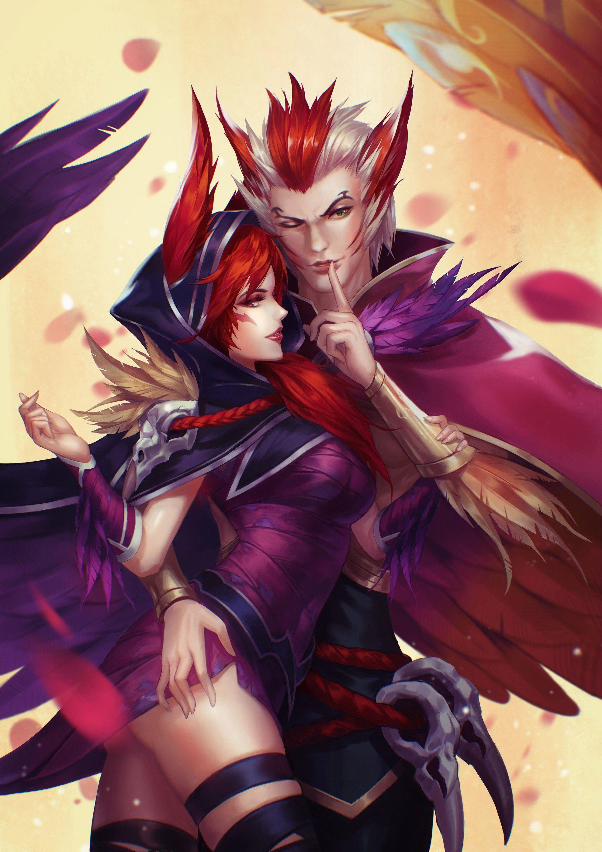1980x2800 Xayah & Rakan. Wallpaper & Fan Arts. League Of Legends