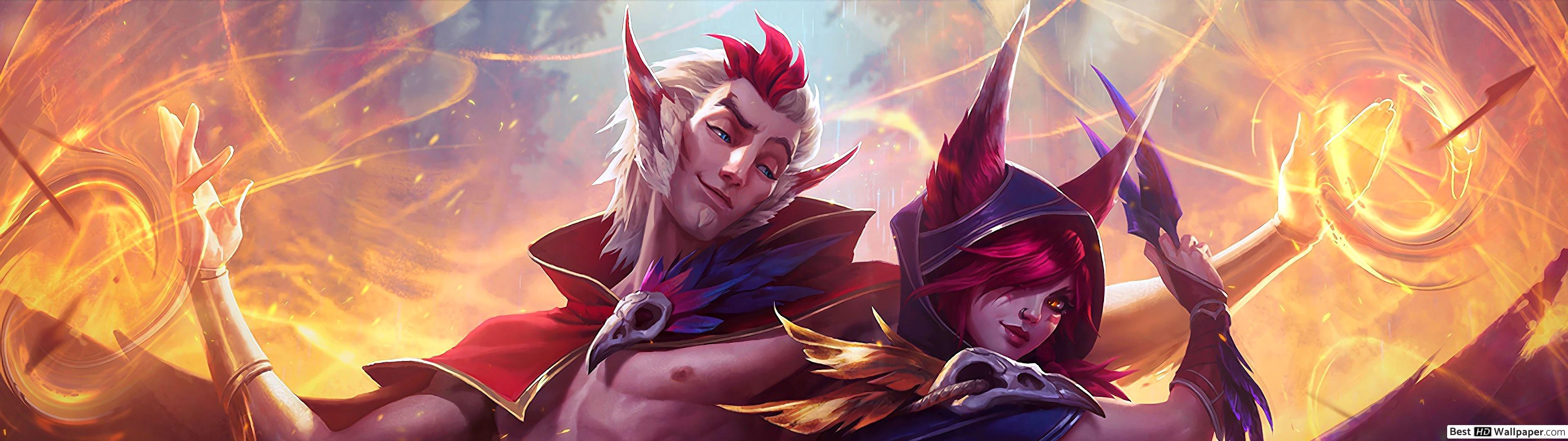 3840x1080 League of Legends (LOL) with Xayah HD wallpaper download