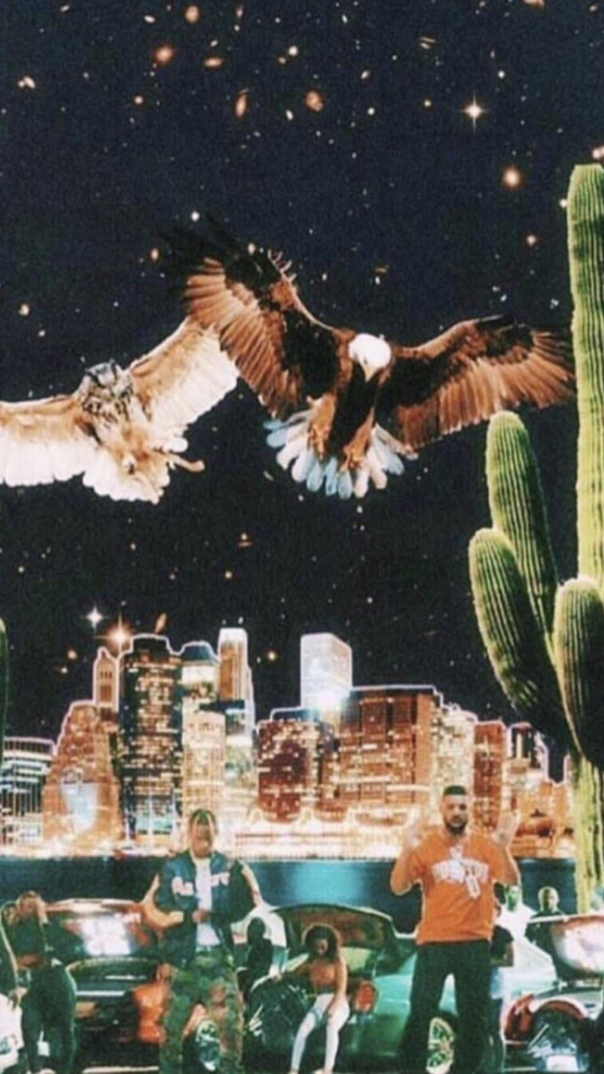 1242x2208 Drake And Travis Scott Wallpaper
