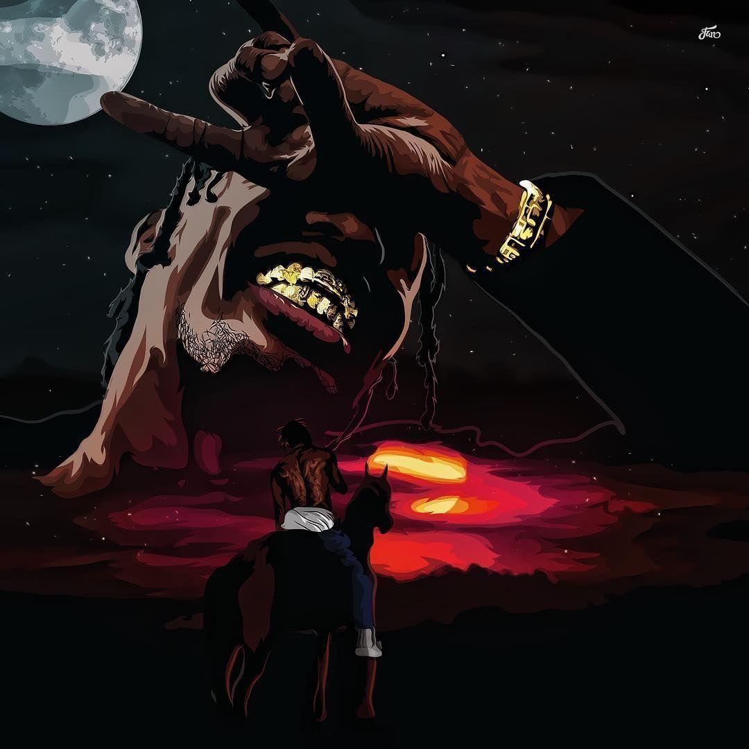 1080x1080 Travis Scott Cartoon Wallpaper