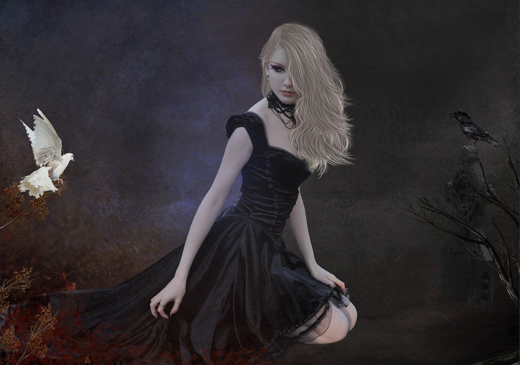 2024x1420 Depressed Goth Girl Art .