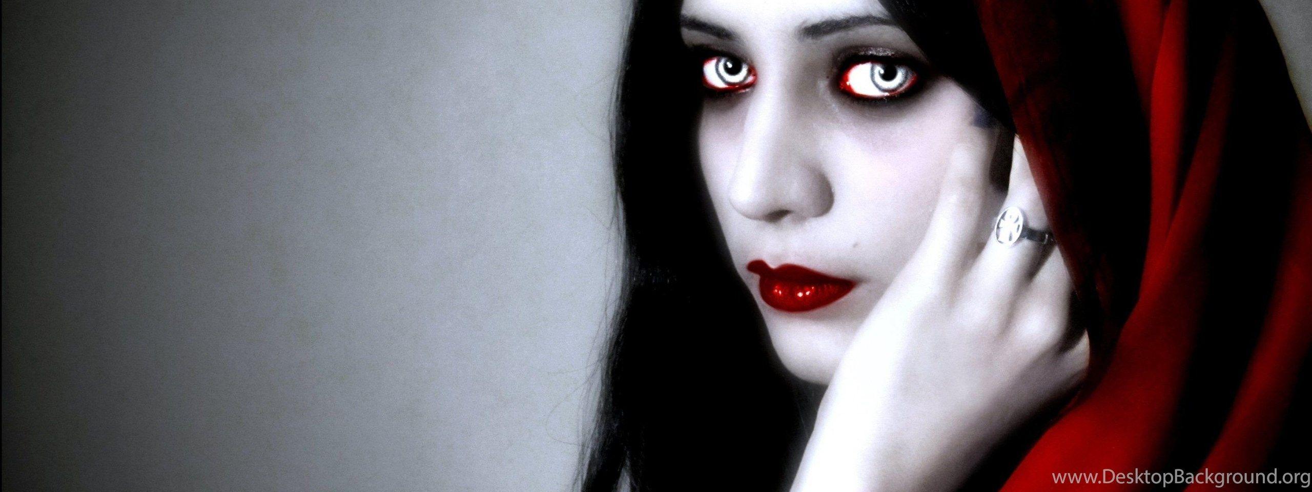 2560x960 Fantasy Artwork Art Dark Vampire Gothic Girl Girls Horror Evil. Desktop Background