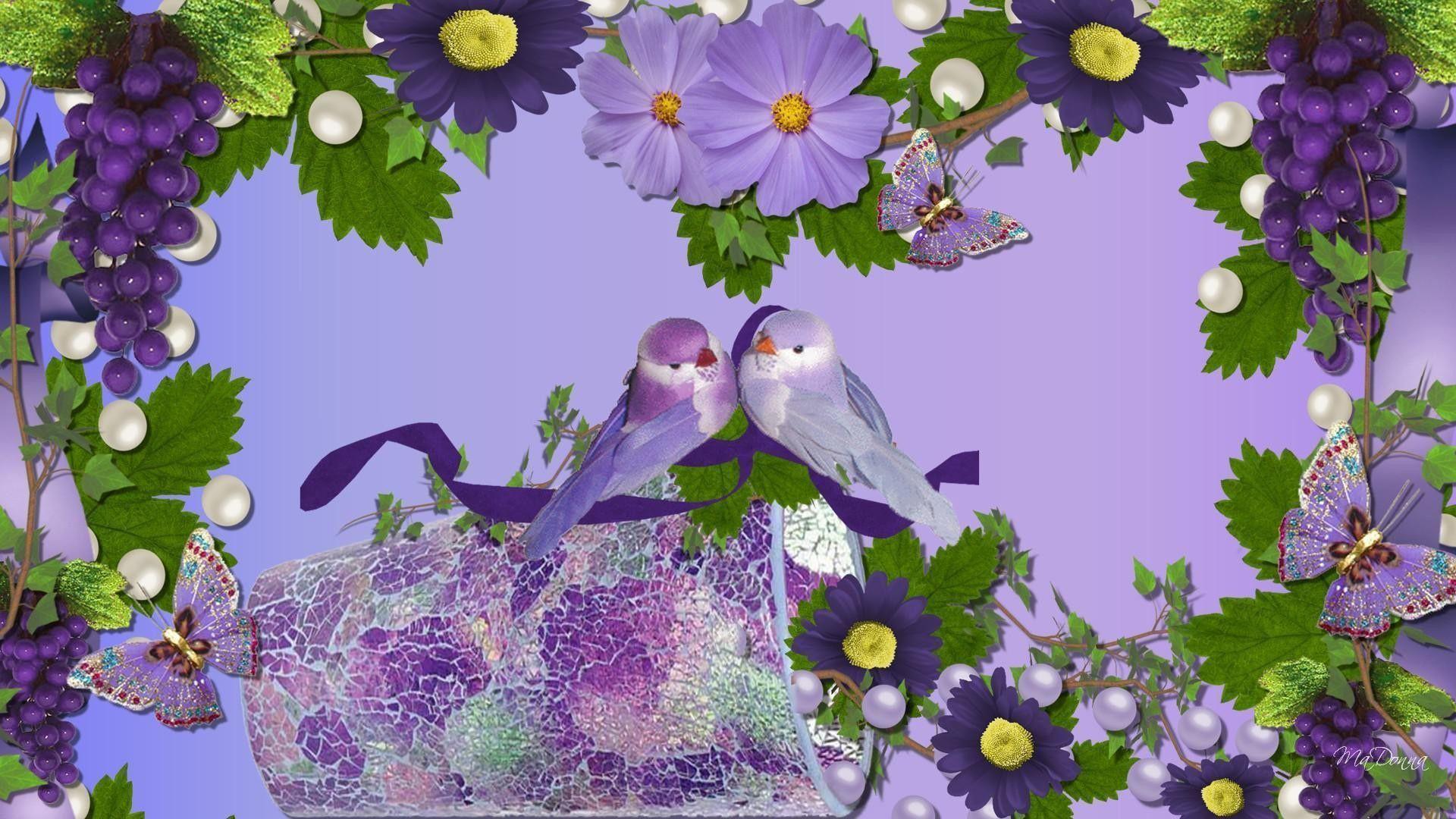 1920x1080 Spring Birds and Flowers Wallpaper .