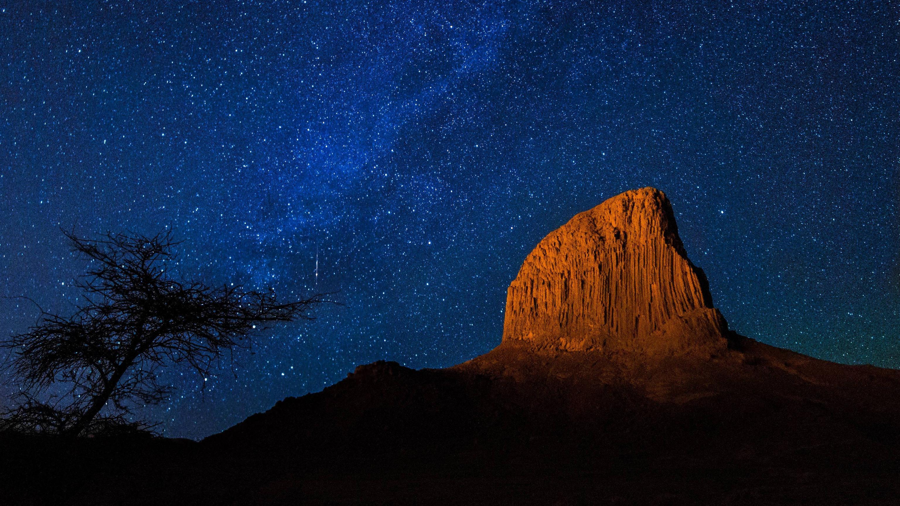 3072x1728 Africa Algeria Sahara Desert at Night 4K Wallpaper, HD Nature 4K Wallpaper, Image, Photo and Background