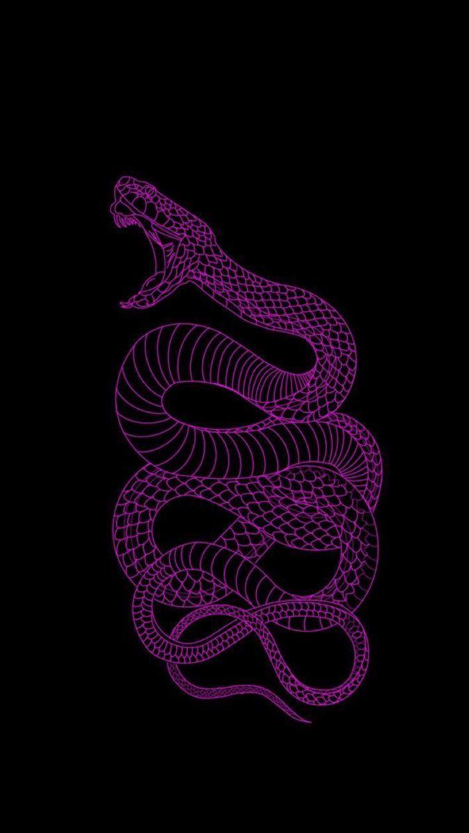 675x1200 HD Neon Purple Snake Wallpaper