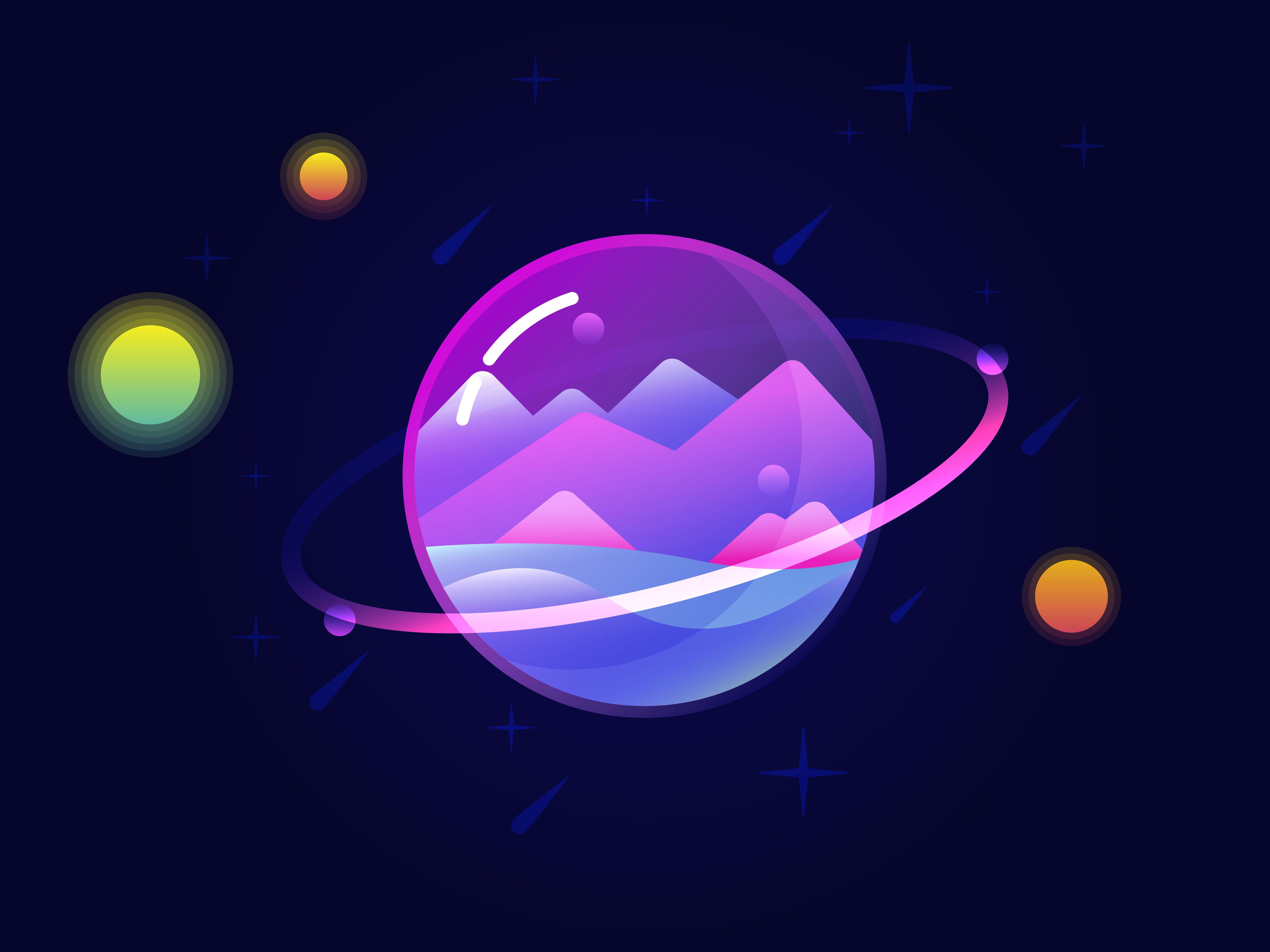 8000x6000 Glass Planet Vector Illustration. Planet vector, Planet design, Space art wallpaper