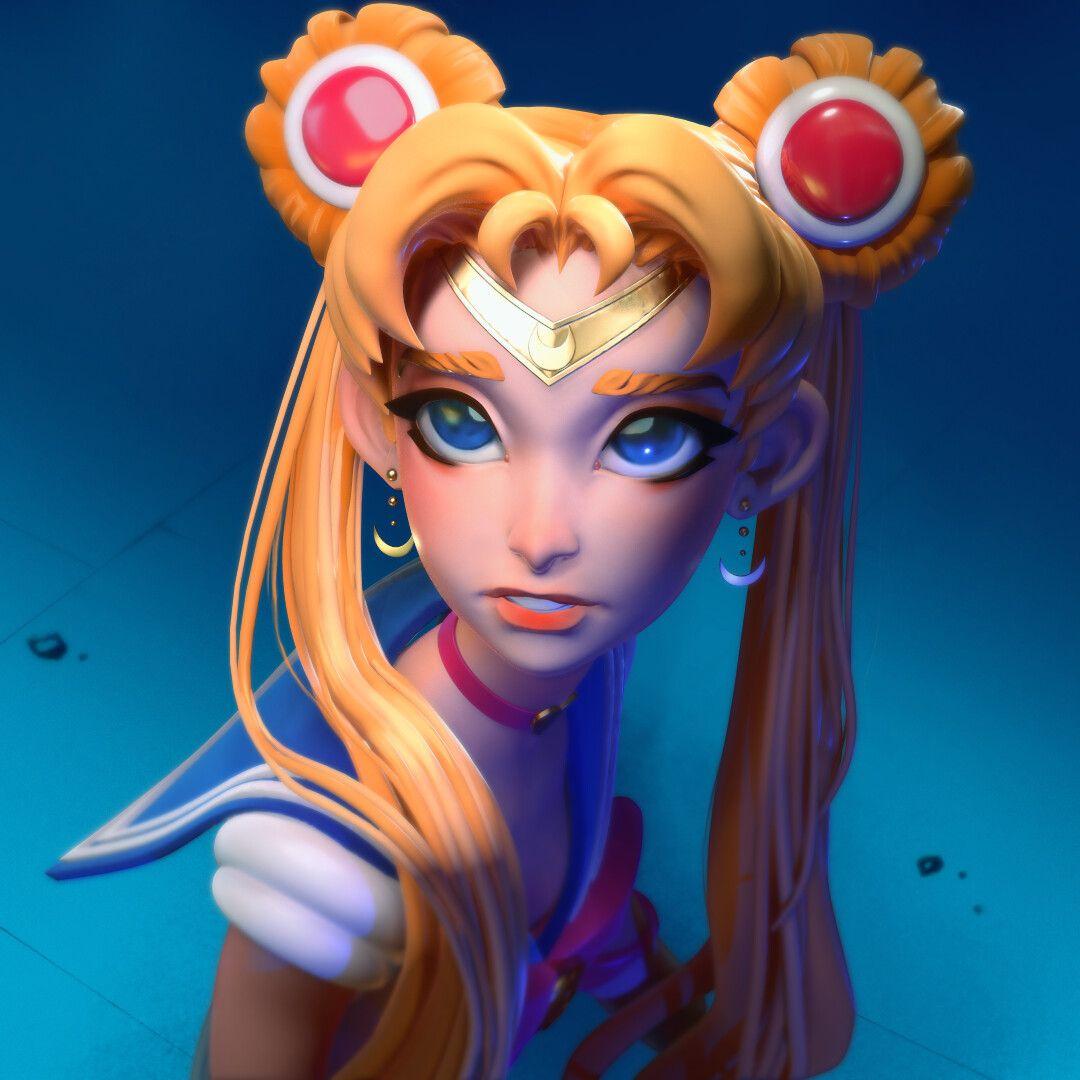 1080x1080 Morgane Malville Moon Usagi bust 3D