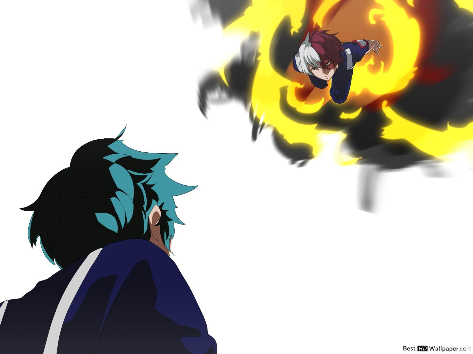 1920x1440 My Hero Academia Midoriya Vs Shoto Todoroki HD wallpaper download