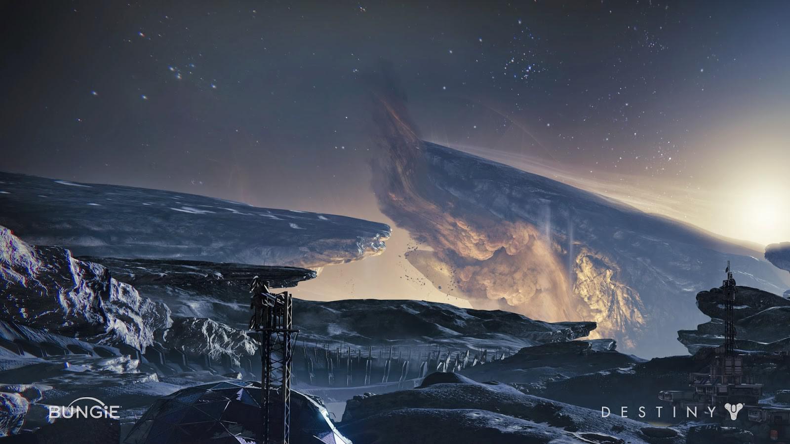 1600x900 The moon in Destiny. First time I came here I couldn't take my eyes off it