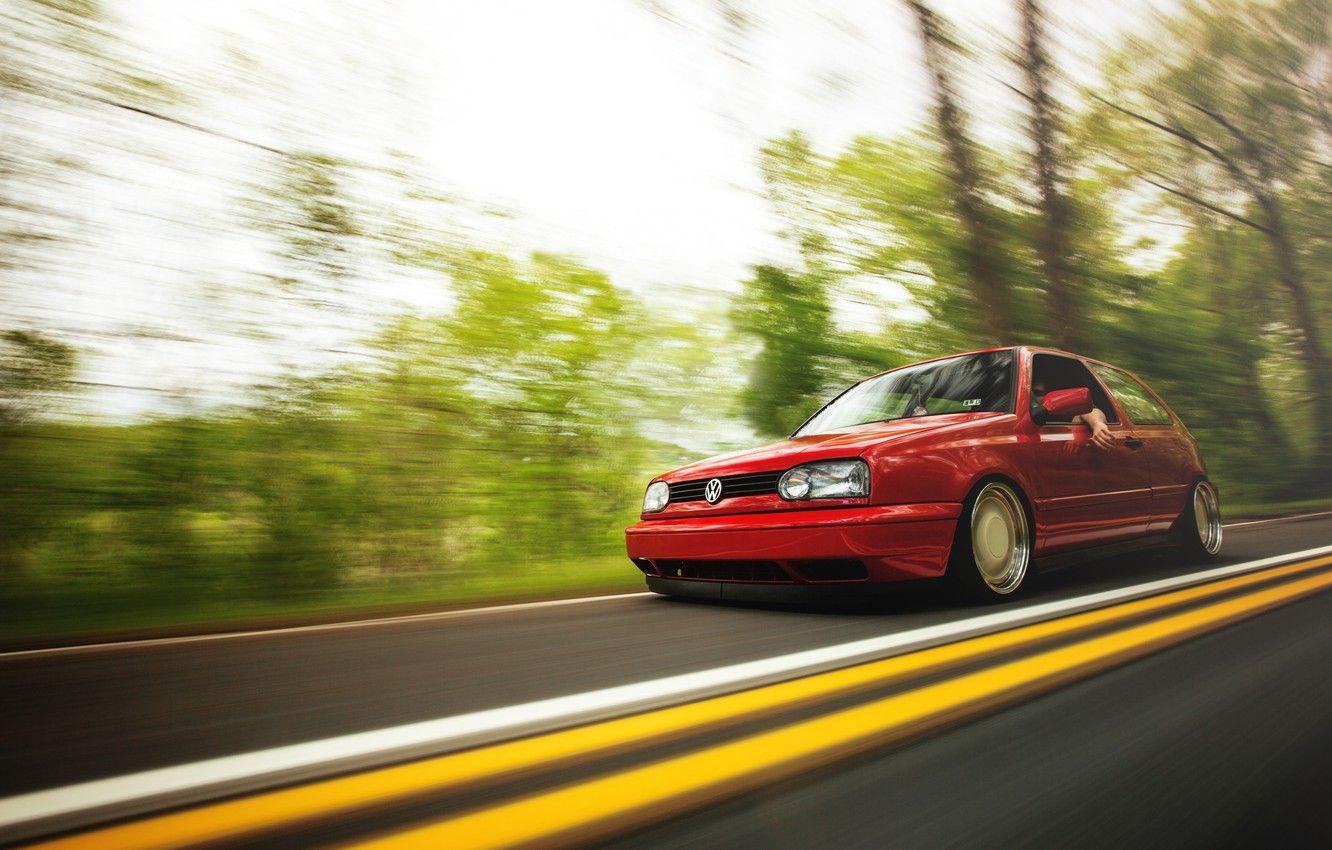 1332x850 Wallpaper road, red, speed, volkswagen, red, Golf, golf, Volkswagen, MK3 image for desktop, section volkswagen