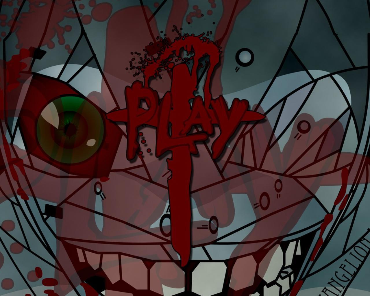 1280x1024 black smile blood anime bing you win nge neon genesis evangelion