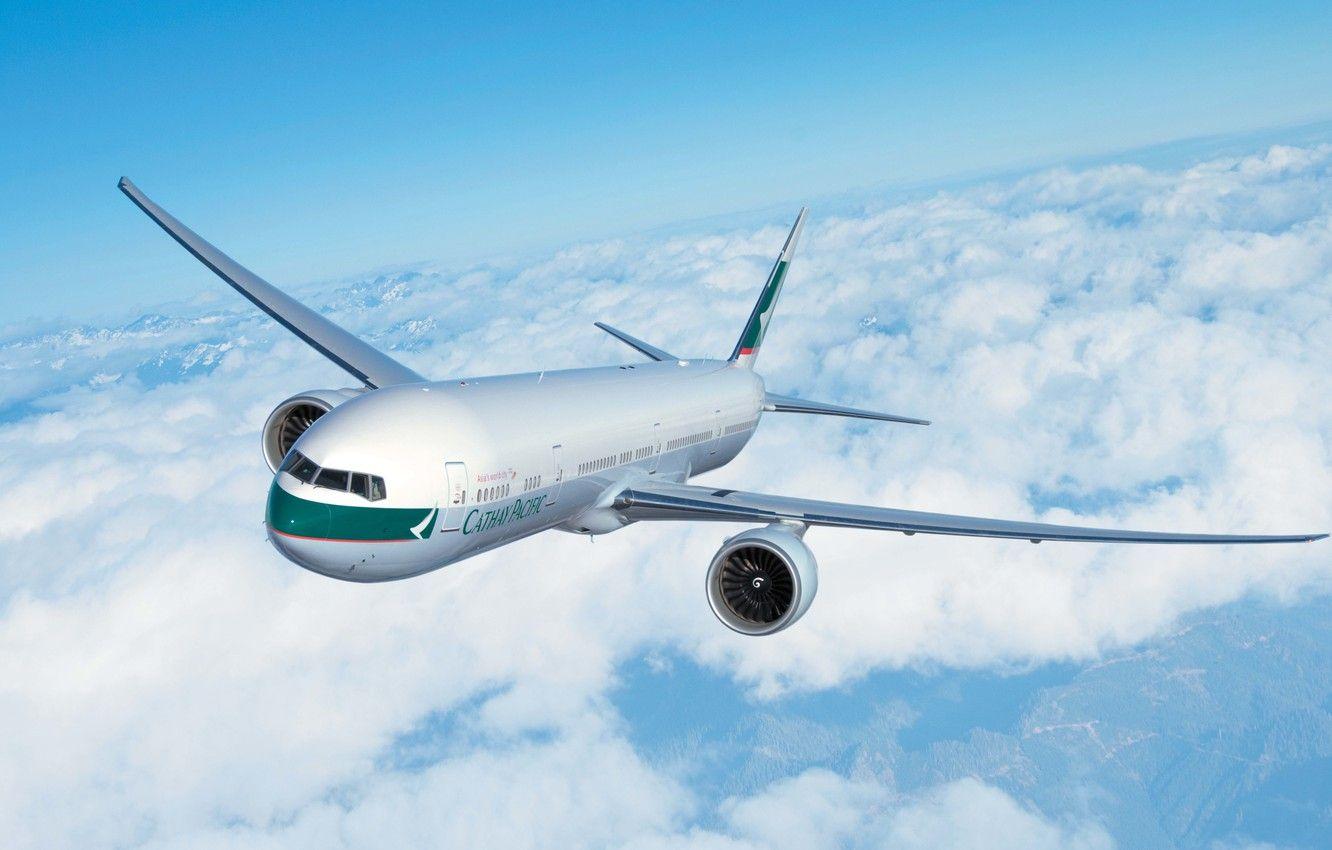 1332x850 Wallpaper The sky, Clouds, The plane, Wings, Aviation, Airbus, A In The Air, Flies, Cathay Pacific image for desktop, section авиация