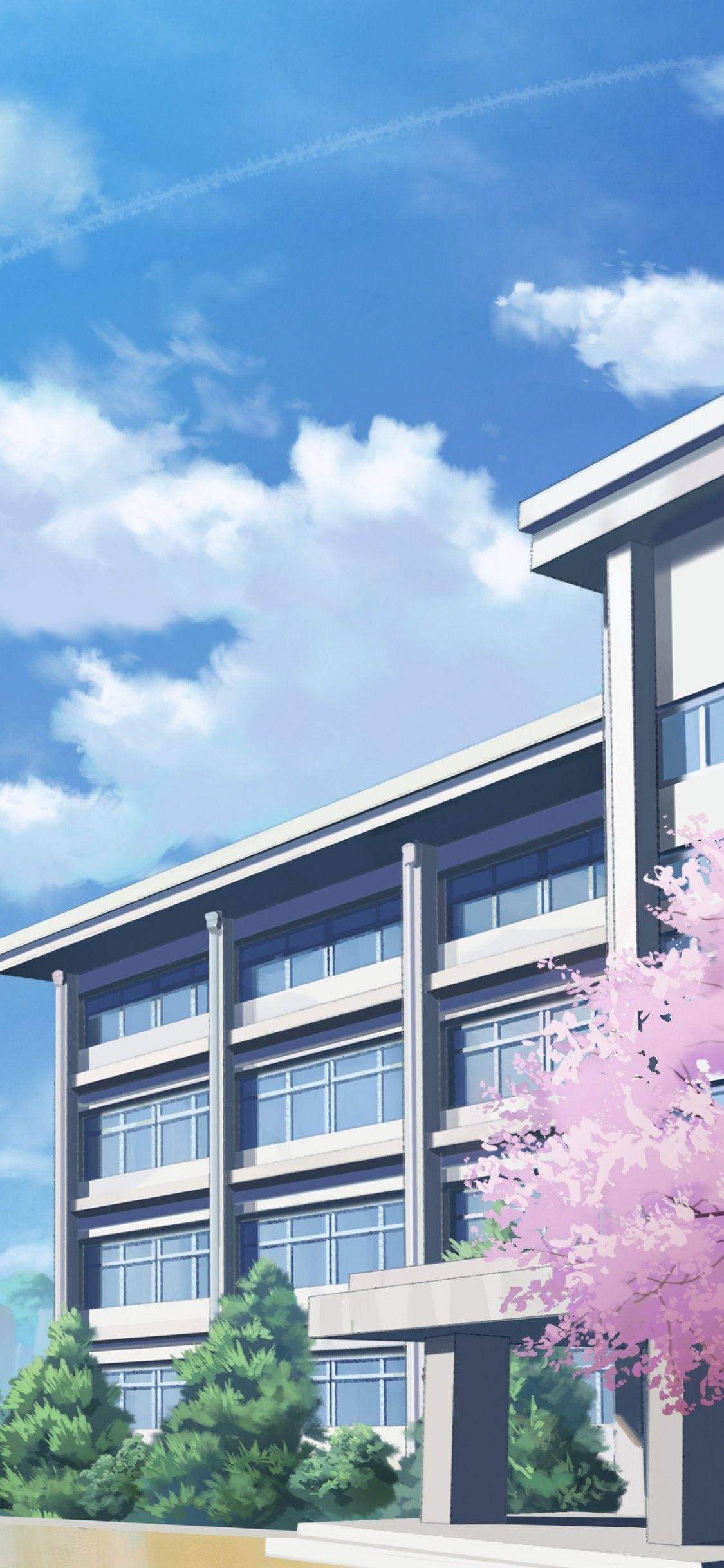 Anime School Building Drawing