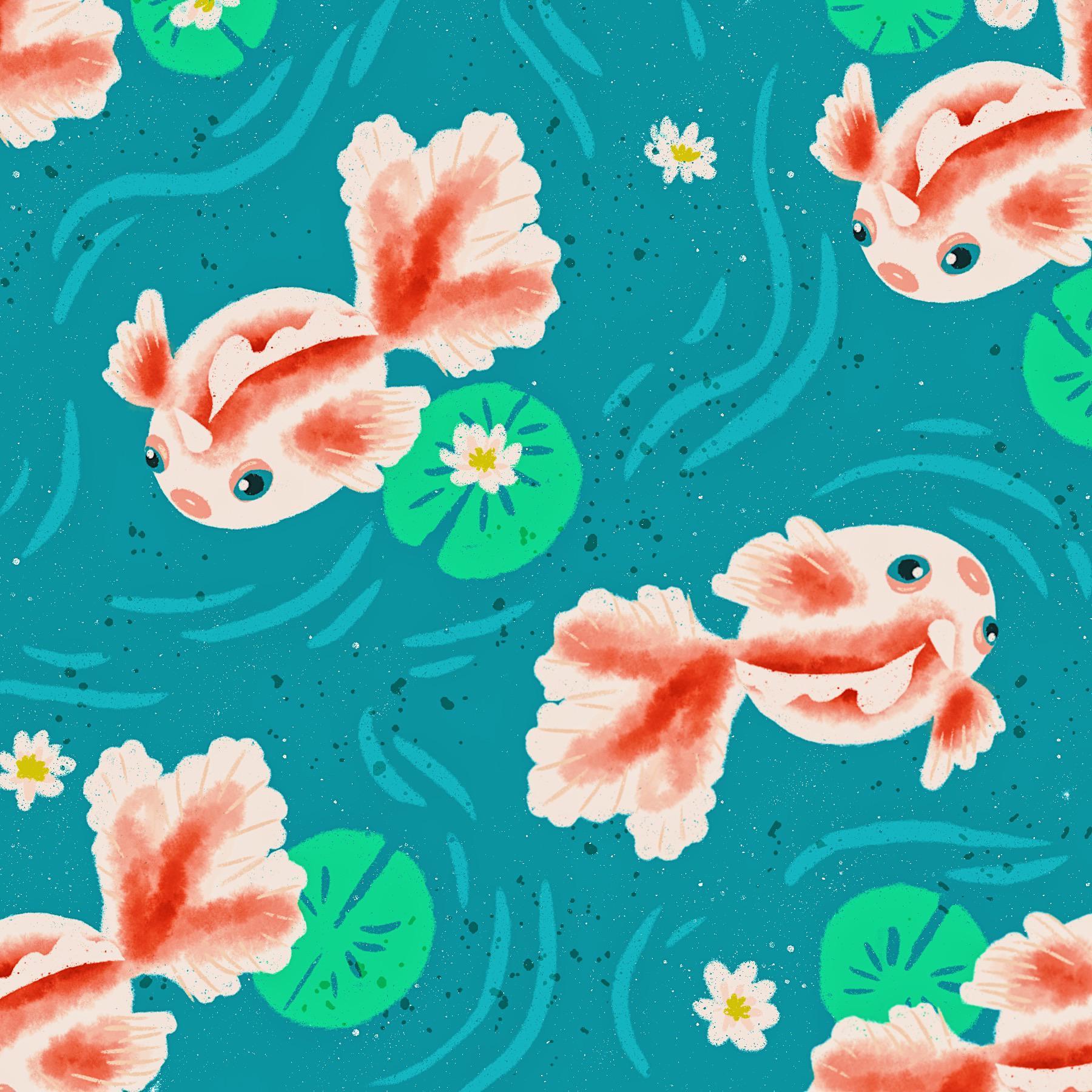 1800x1800 You guys seem to dig my imaginary Pokemon wallpaper art for Victreebell, so here's one i made for Goldeen ya beautiful humans!